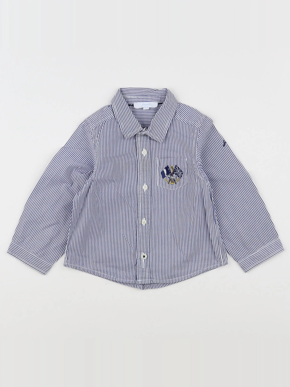 Jacadi - chemise blanc, bleu - 18 mois