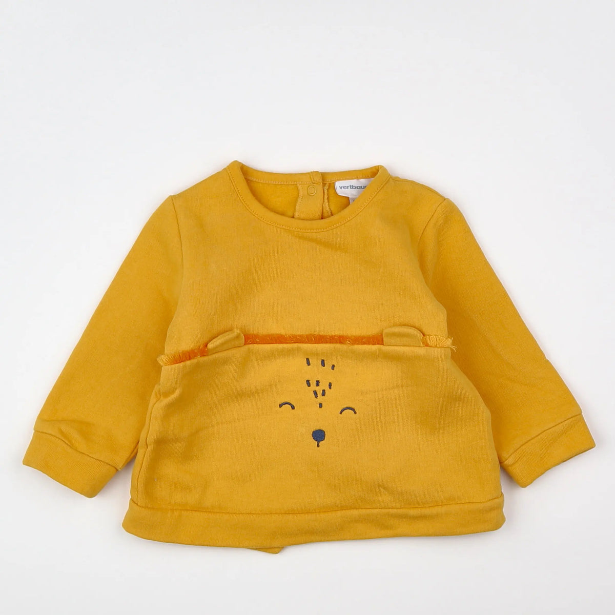 Vertbaudet - sweat jaune - 6 mois