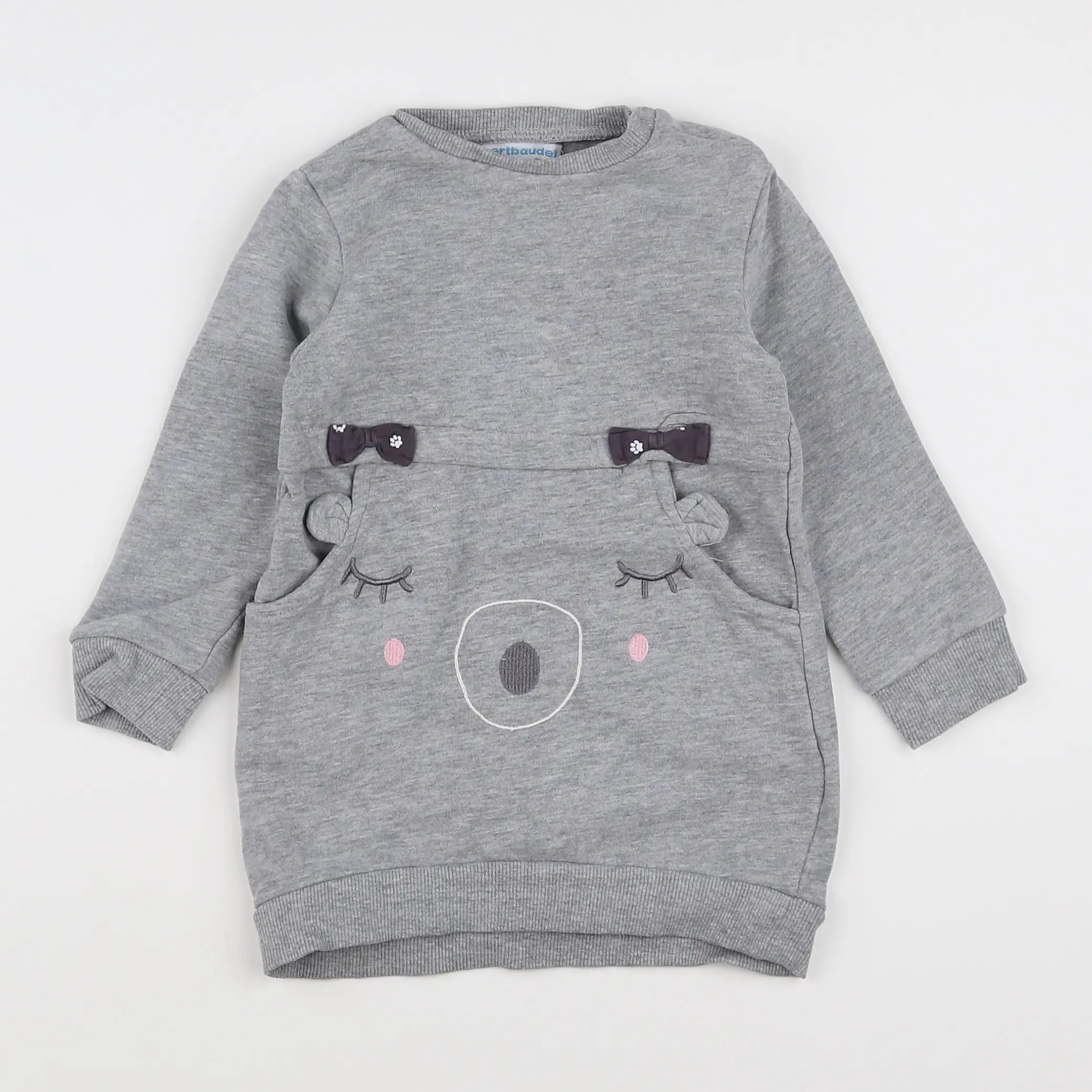 Vertbaudet - robe gris - 18 mois
