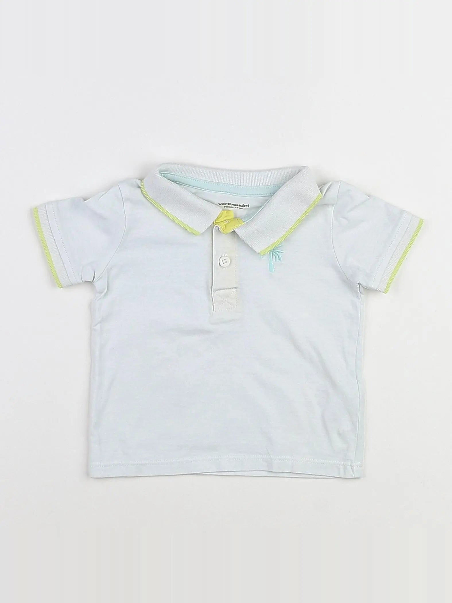 Vertbaudet - polo blanc - 9 mois