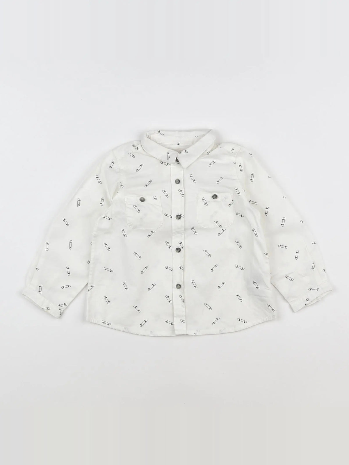 Bonpoint - chemise blanc, noir - 2 ans