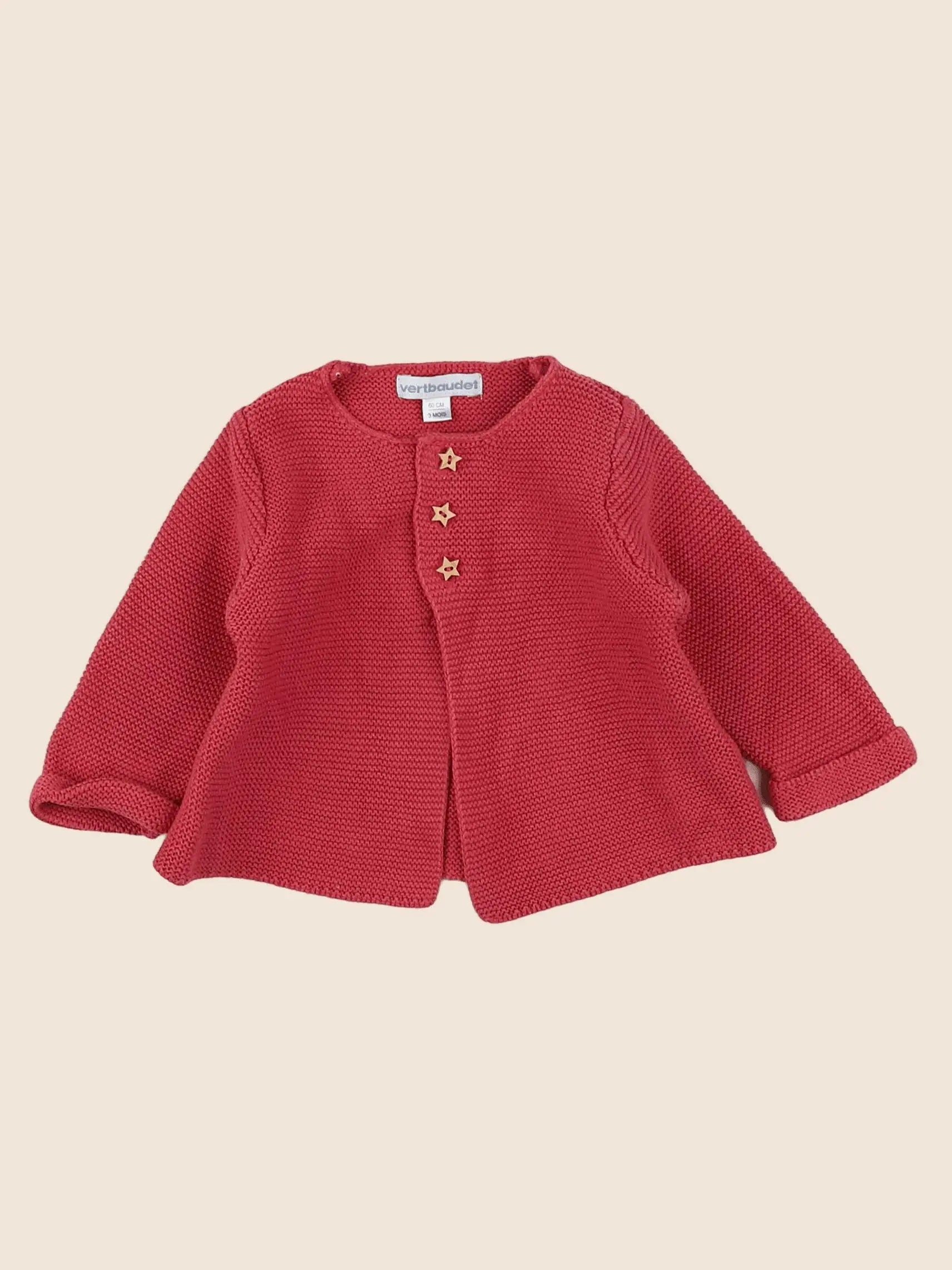 Vertbaudet - gilet rose - 3 mois