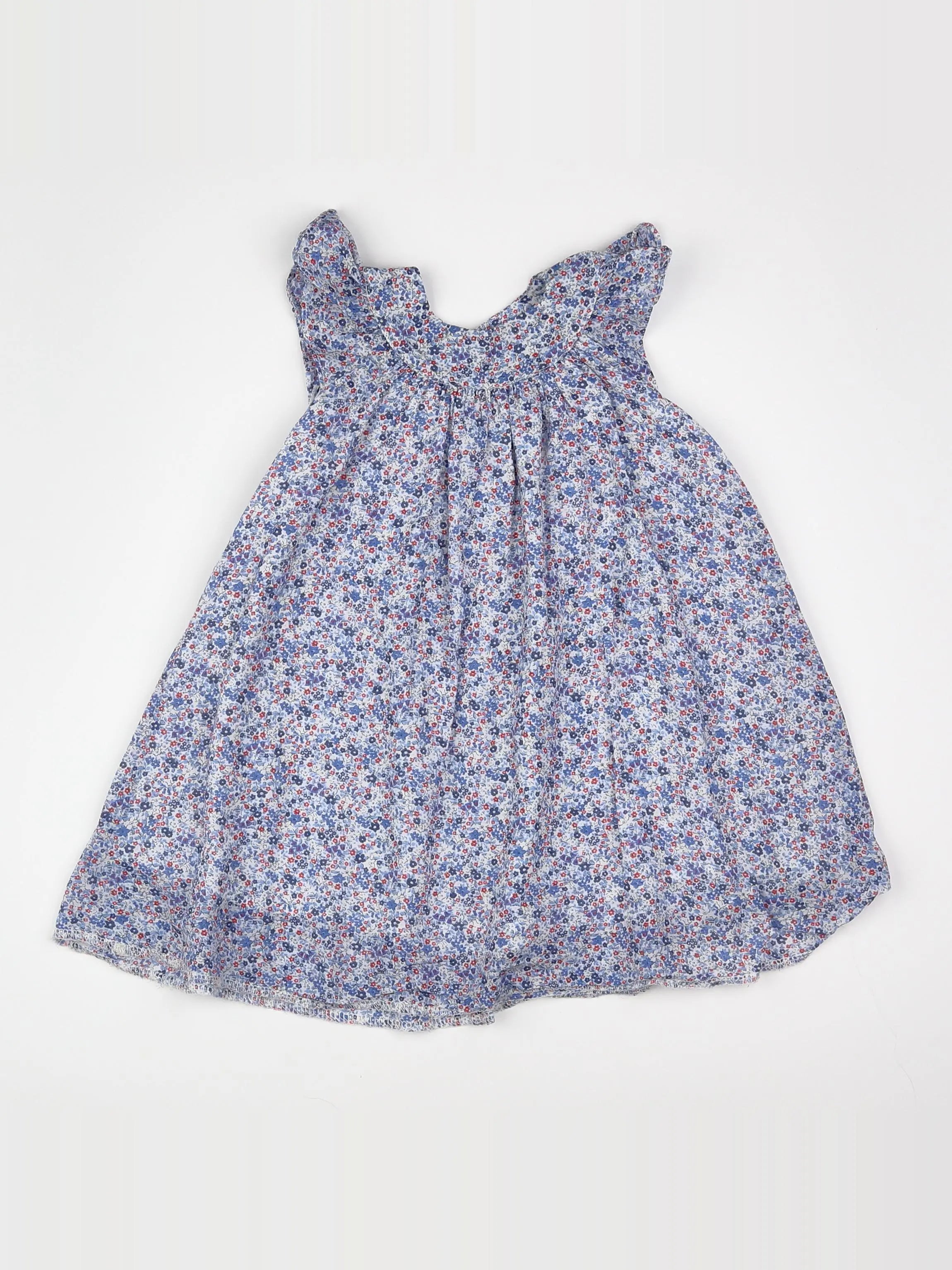Boutchou - robe blanc, bleu, rouge - 12 mois