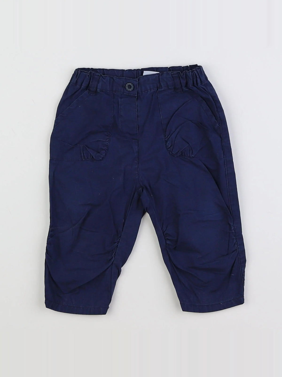 Petit Bateau - pantalon bleu - 12 mois