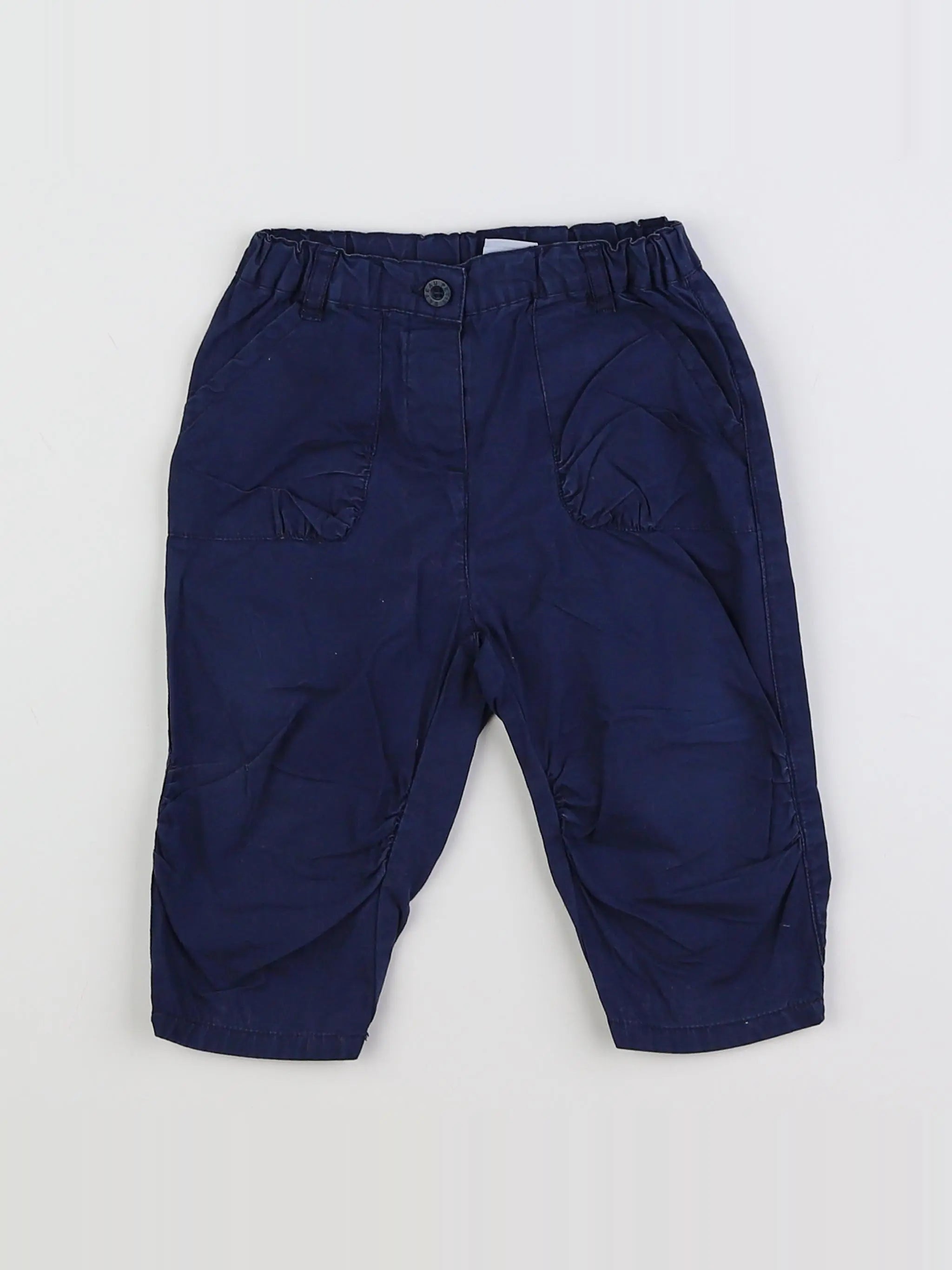 Petit Bateau - pantalon bleu - 12 mois