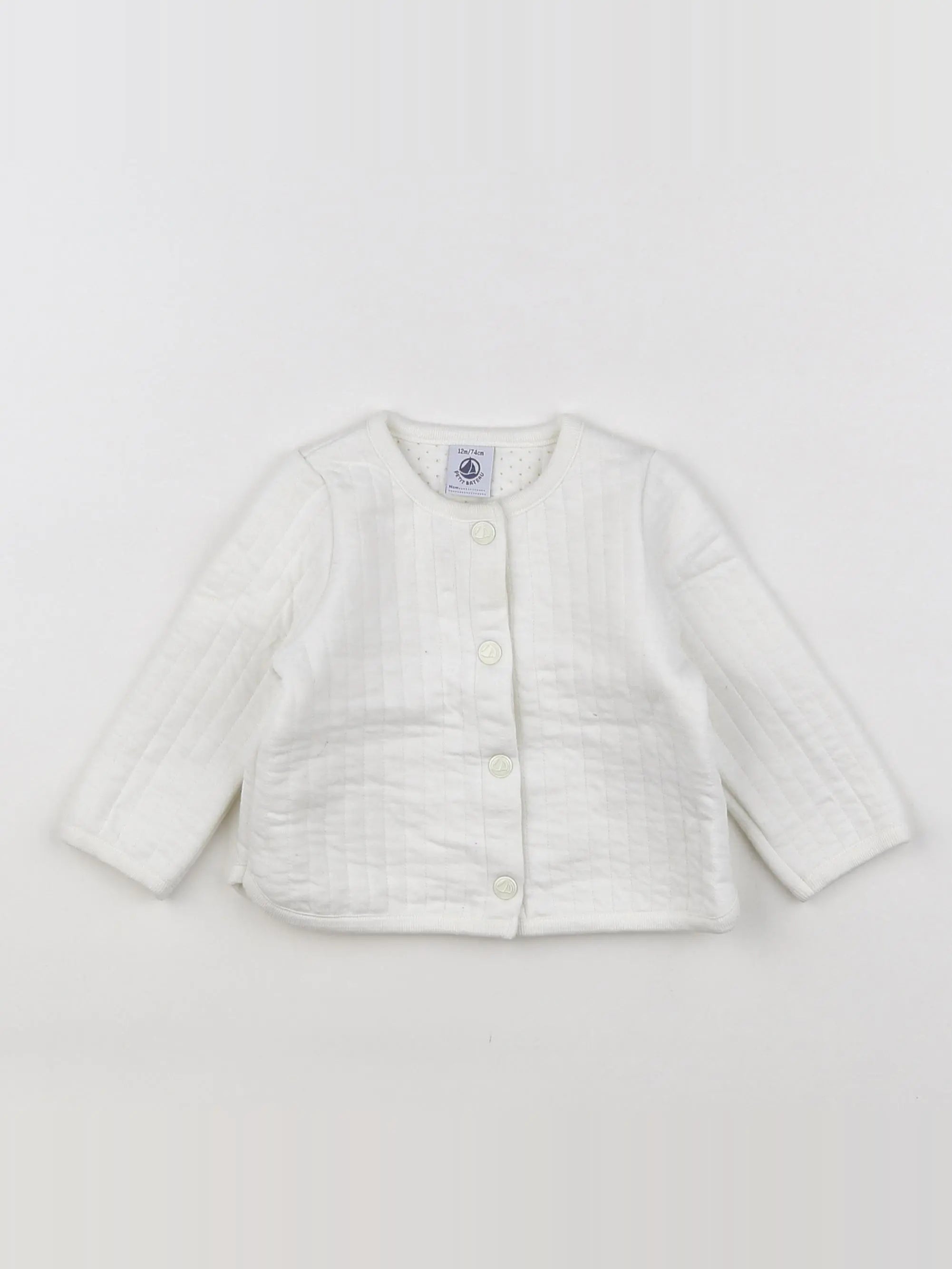 Petit Bateau - sweat blanc - 12 mois