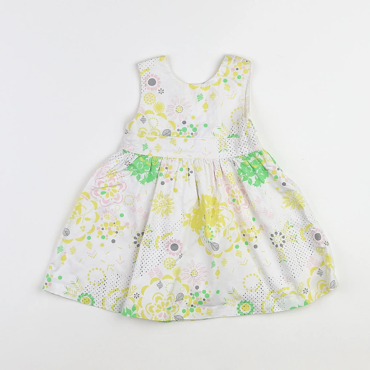 Vertbaudet - robe blanc, jaune - 18 mois