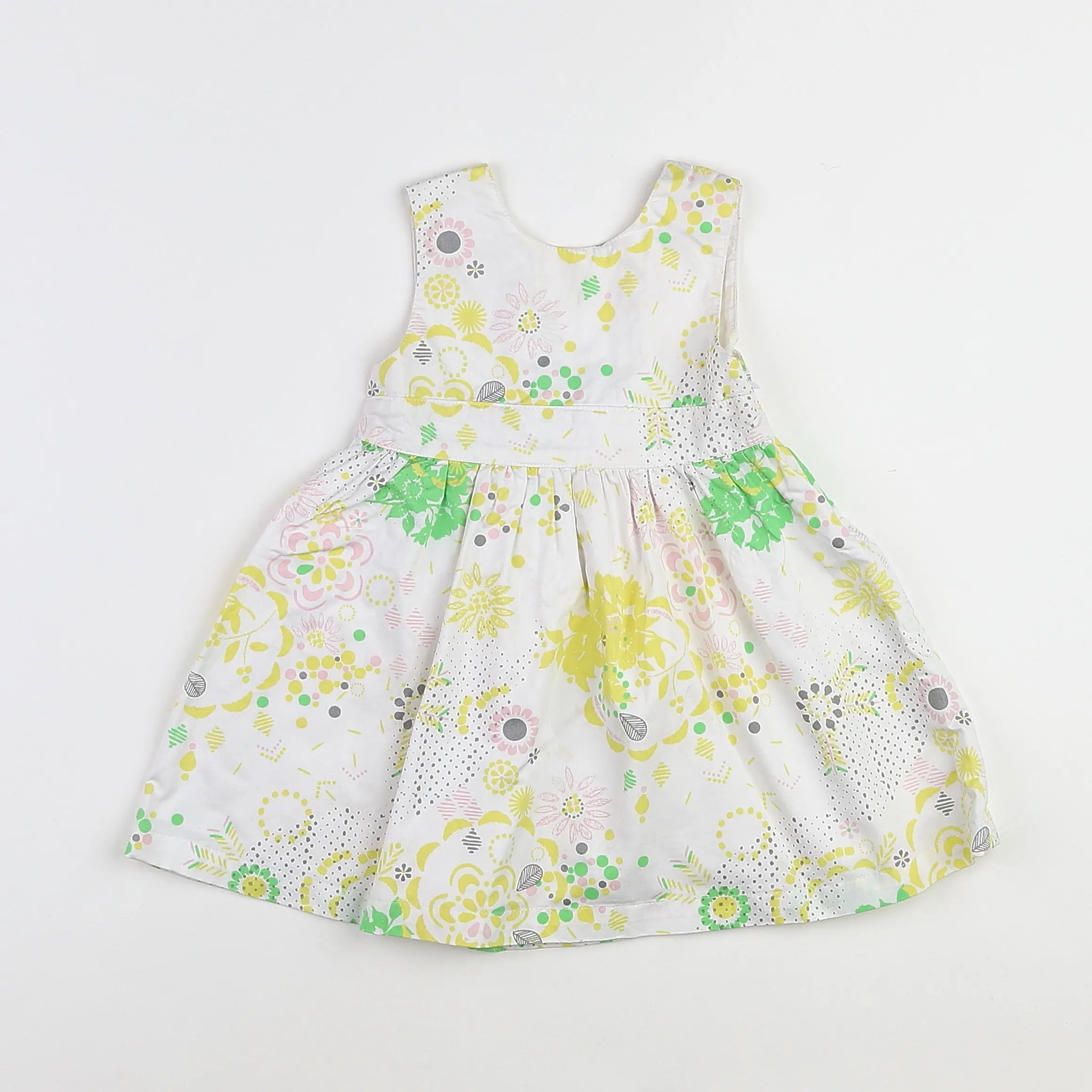 Vertbaudet - robe blanc, jaune - 18 mois