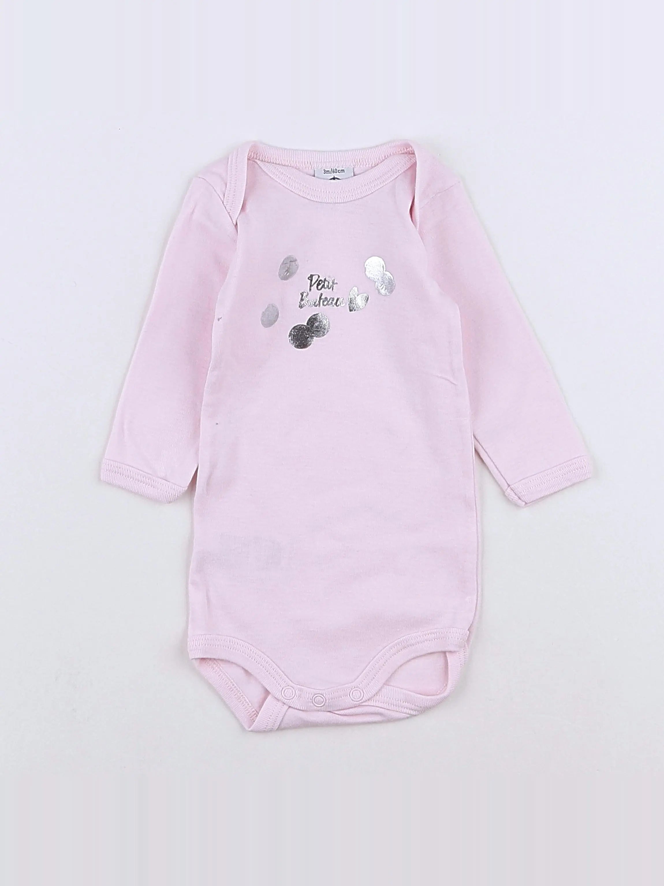 Petit Bateau - body rose - 3 mois