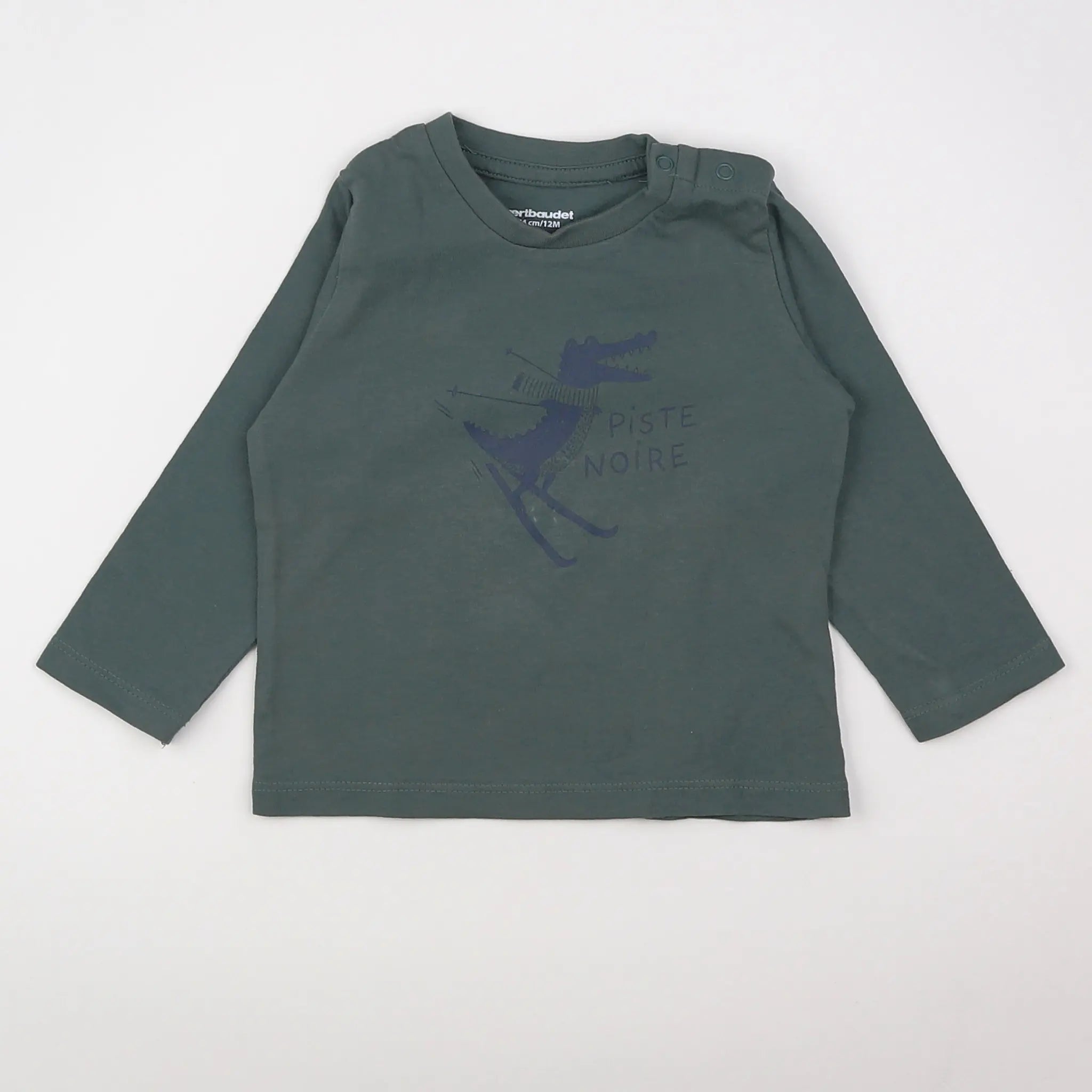 Vertbaudet - tee-shirt vert - 12 mois