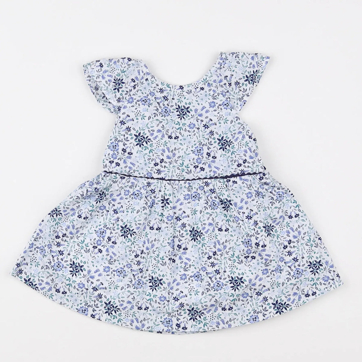 Vertbaudet - robe blanc, bleu - 3 mois