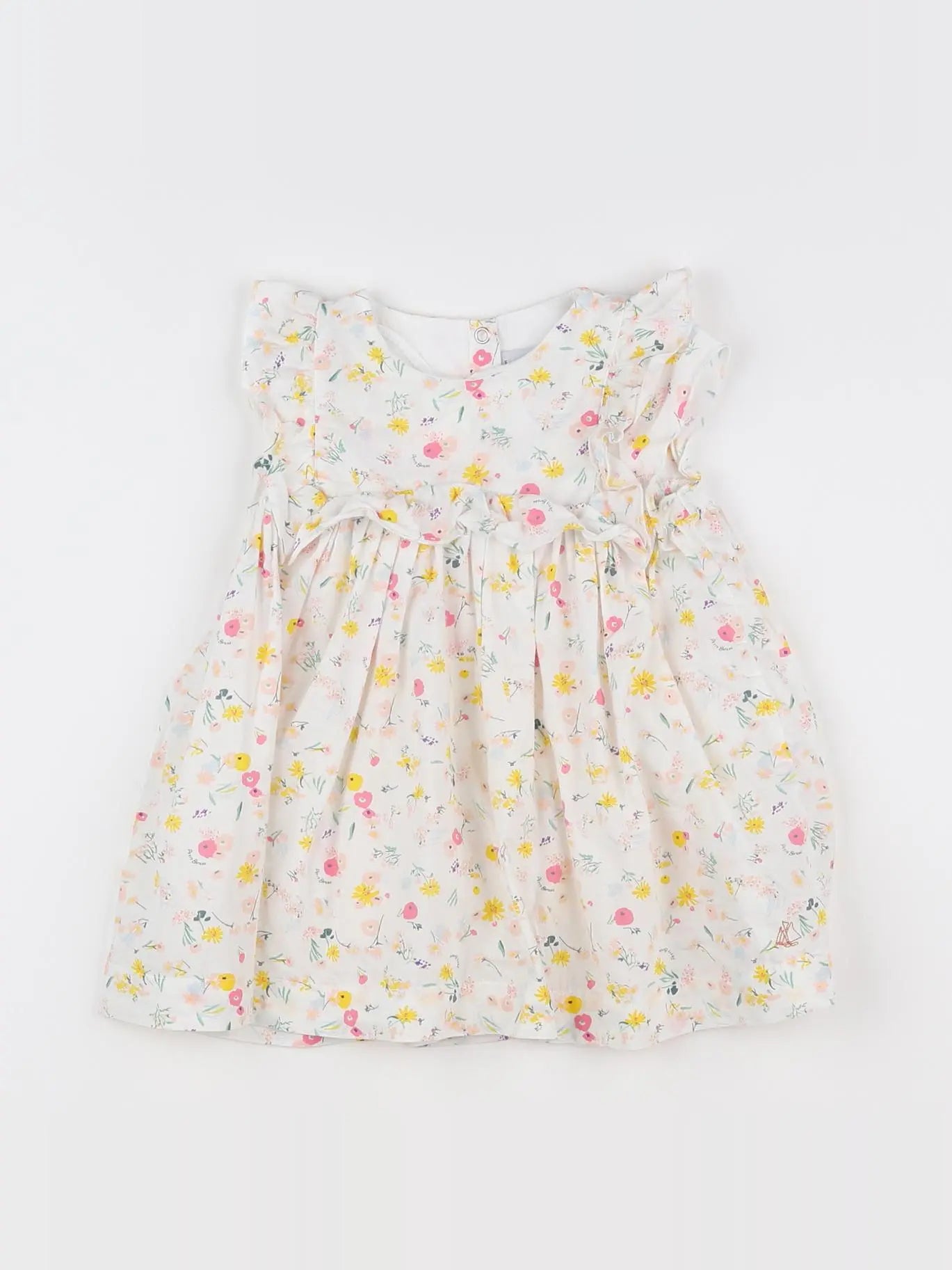 Petit Bateau - robe blanc - 12 mois