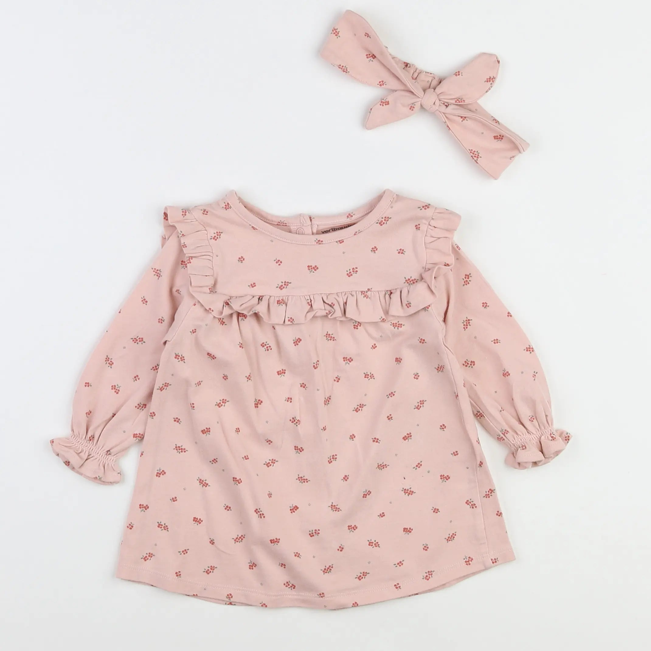 Vertbaudet - robe rose - 9 mois