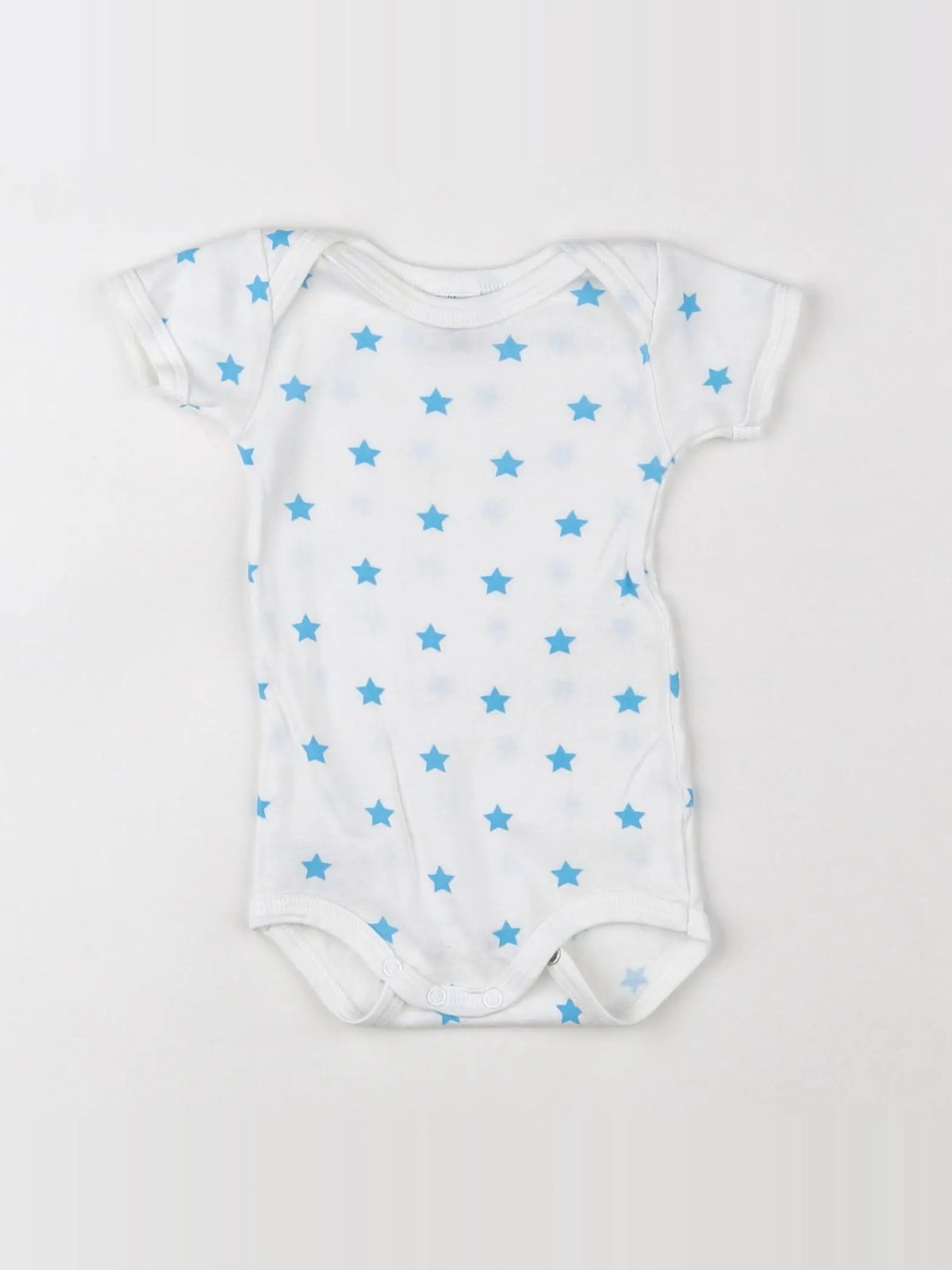Petit Bateau - body blanc, bleu - 3 mois