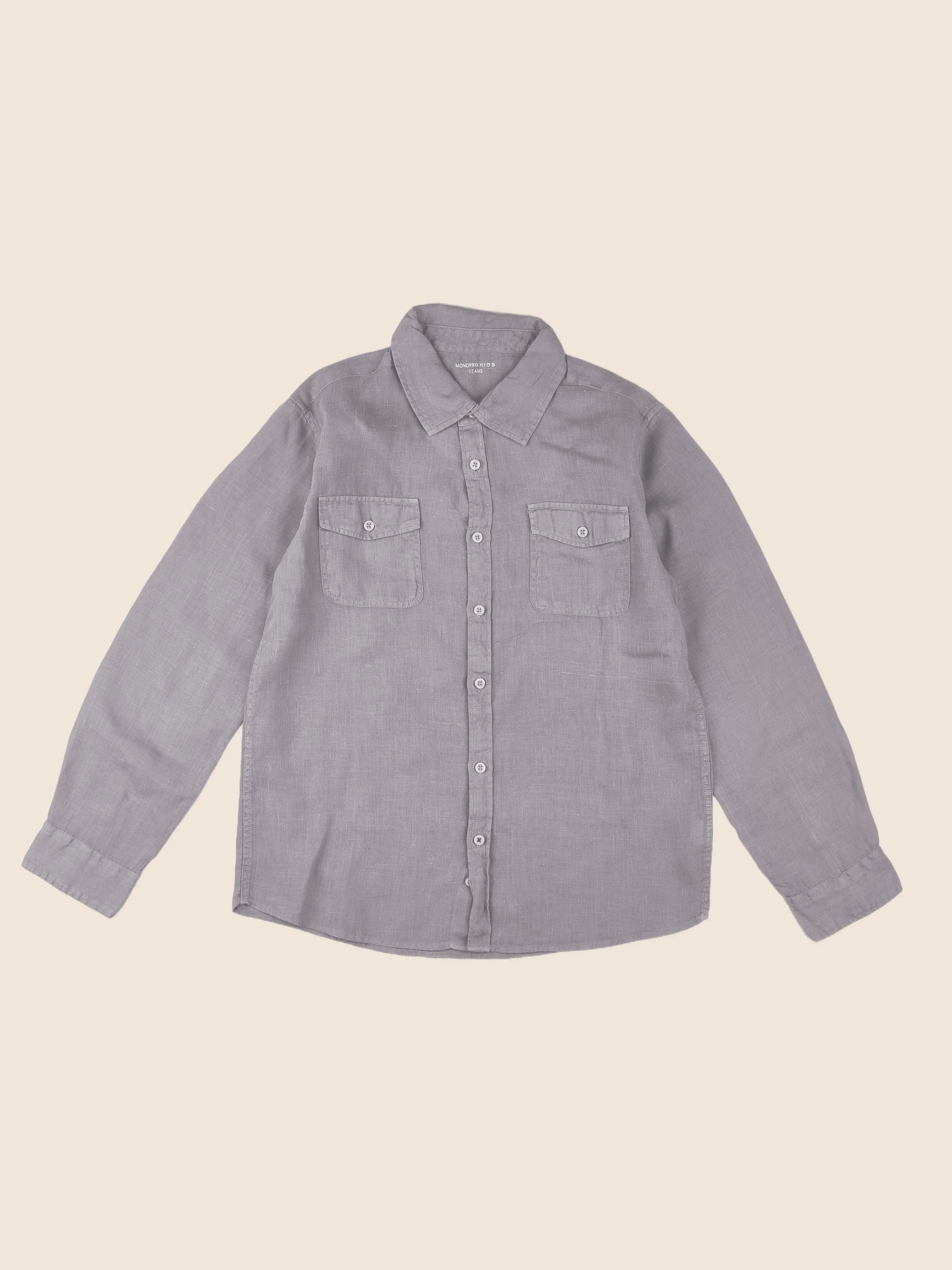 Monoprix - chemise gris - 12 ans