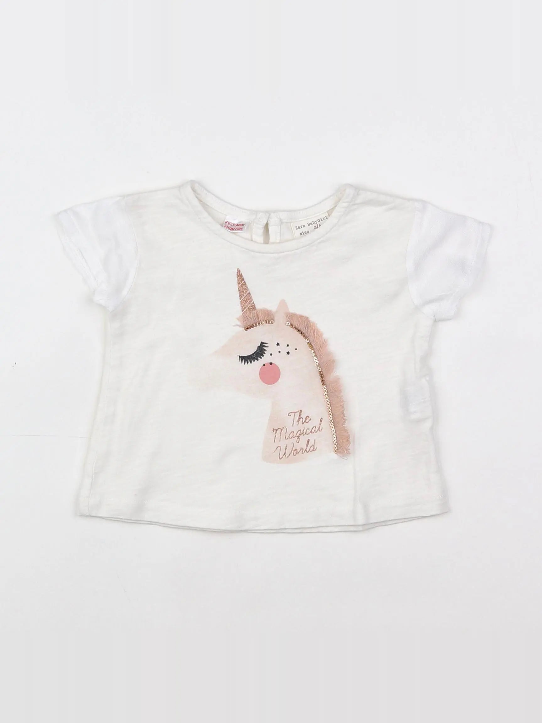 Zara - tee-shirt blanc - 3/6 mois