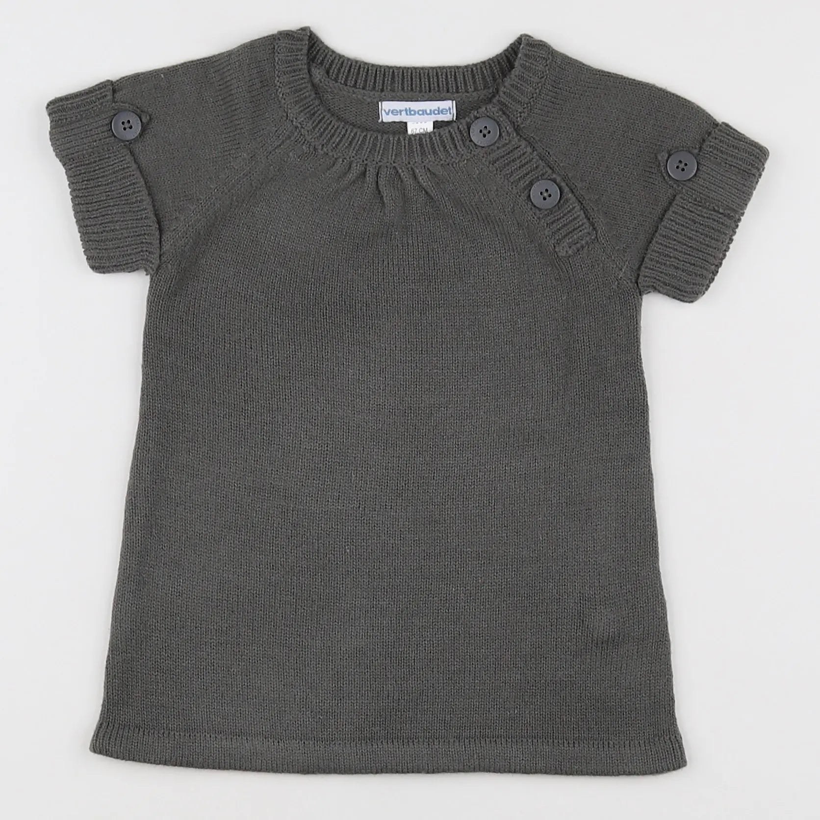 Vertbaudet - robe gris - 6 mois