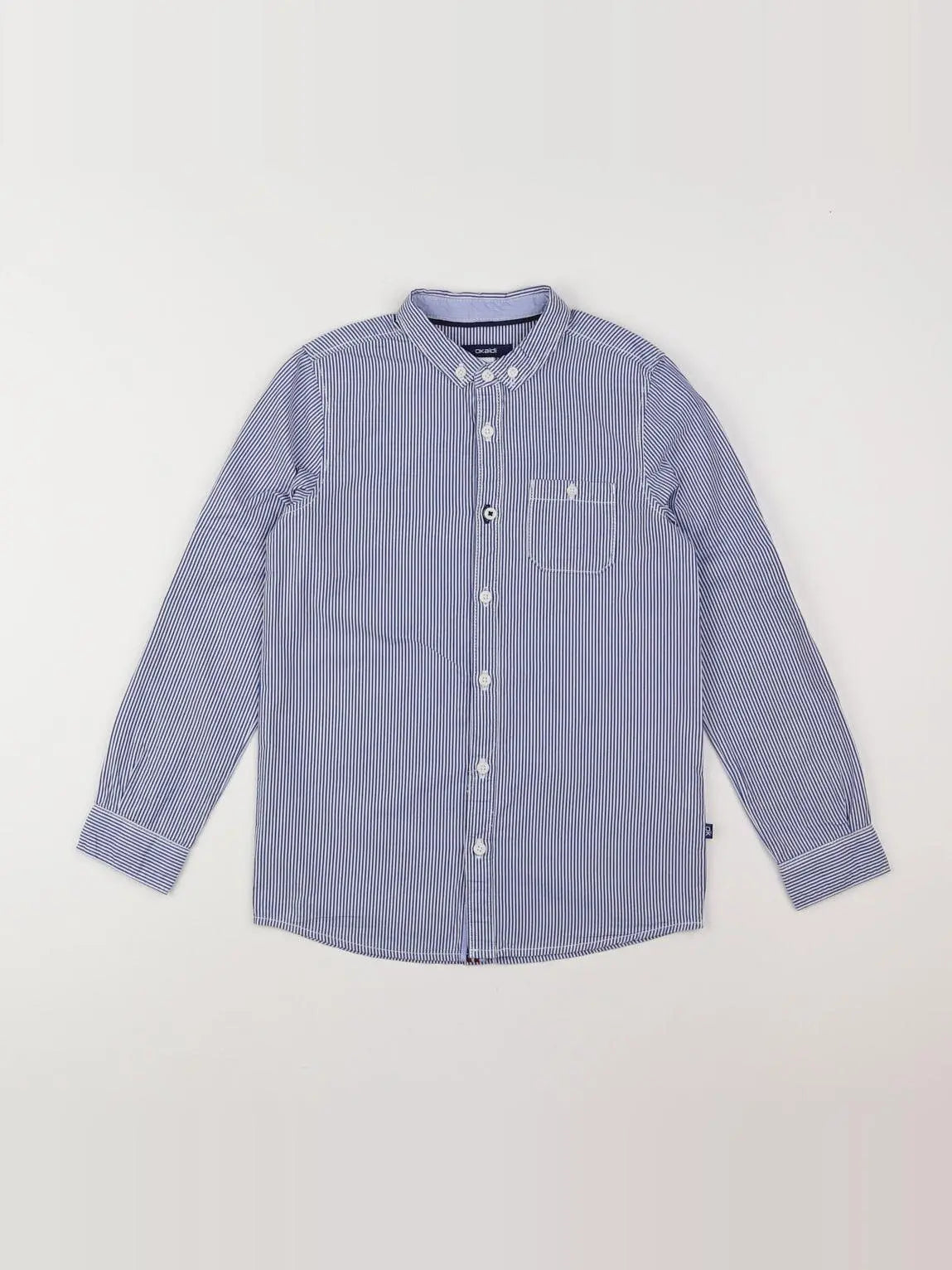 Okaidi - chemise blanc, bleu - 8 ans