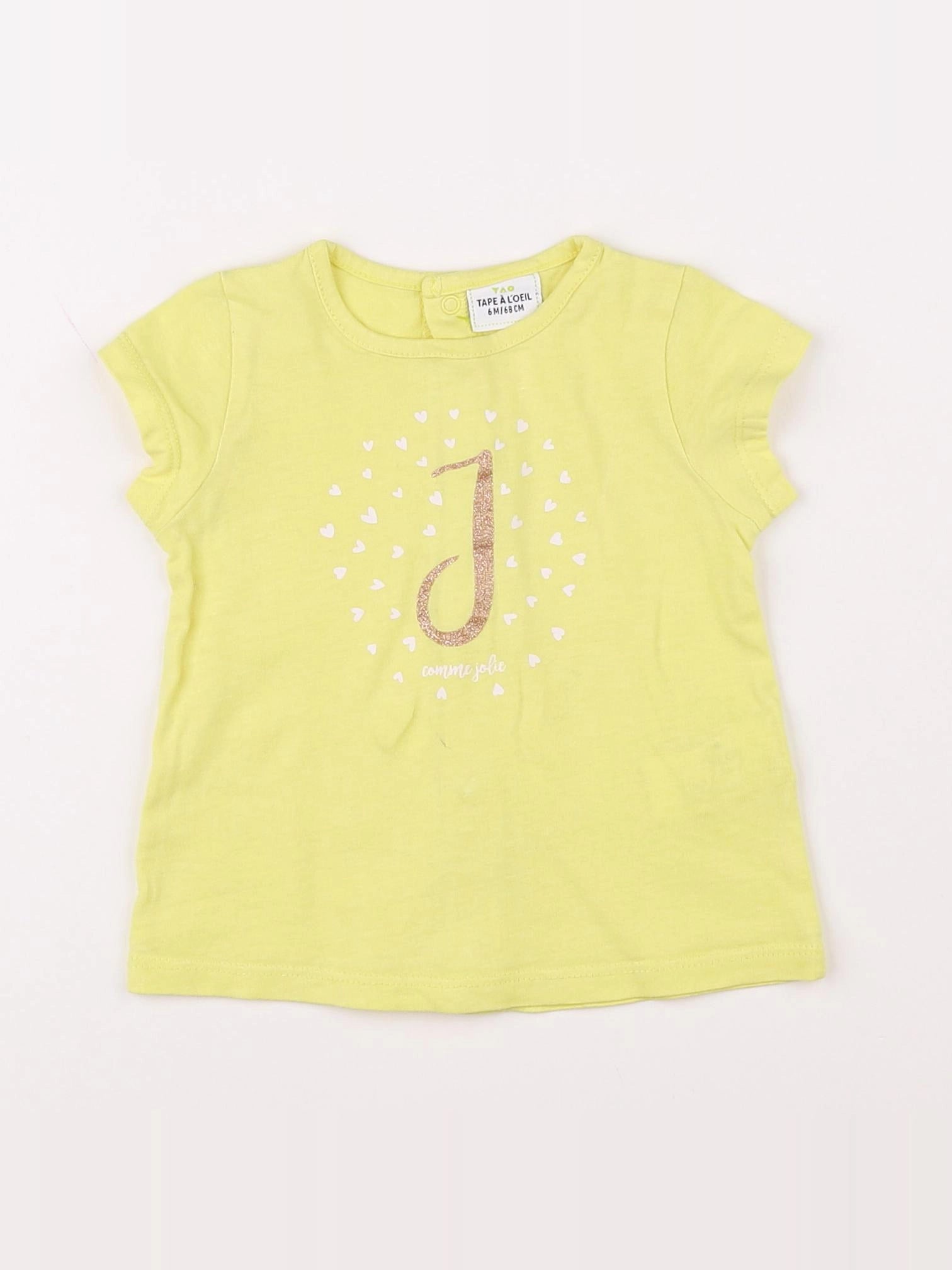 Tape à l'oeil - tee-shirt jaune - 6 mois