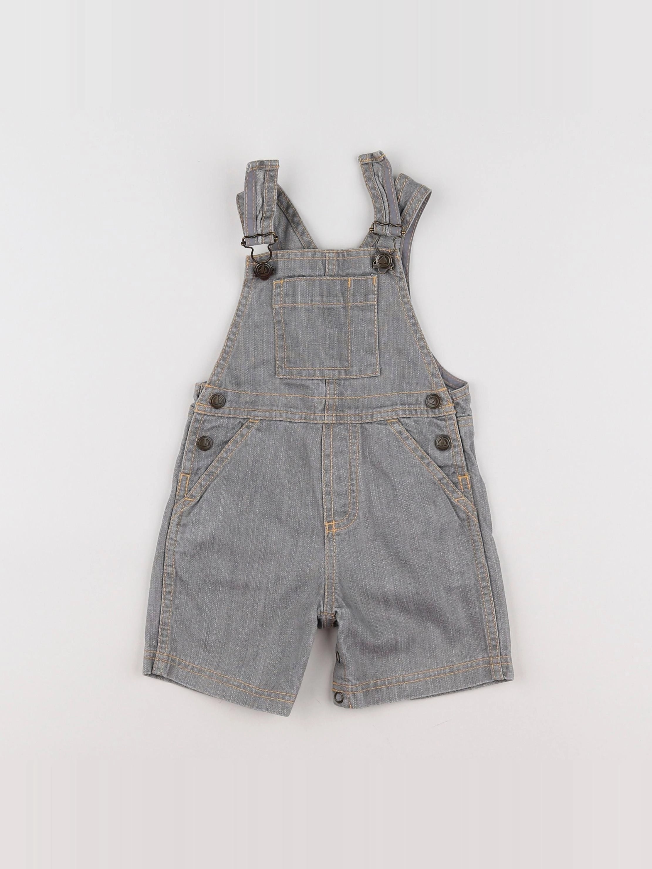 Petit Bateau - salopette gris - 12 mois