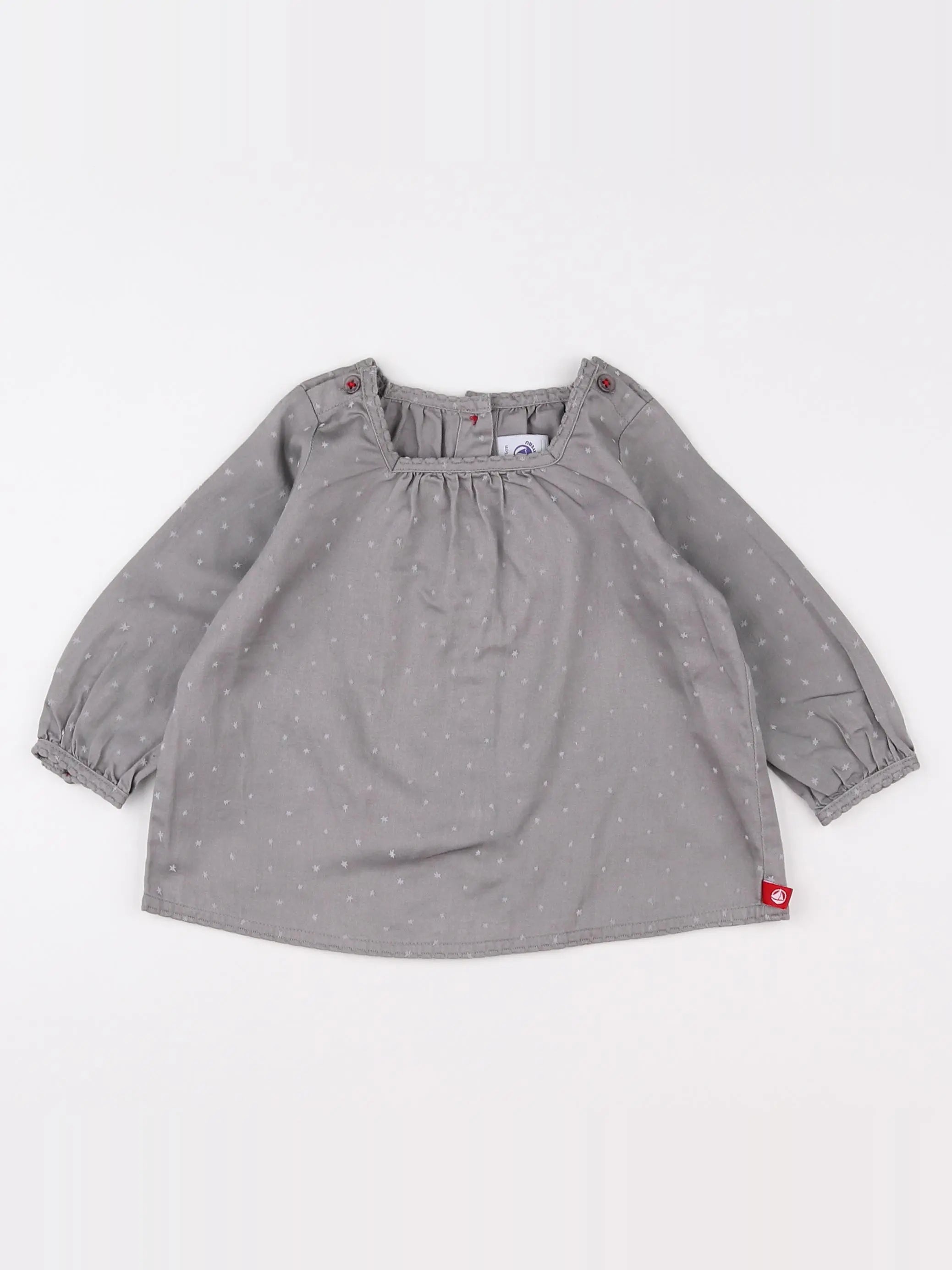 Petit Bateau - blouse taupe - 12 mois