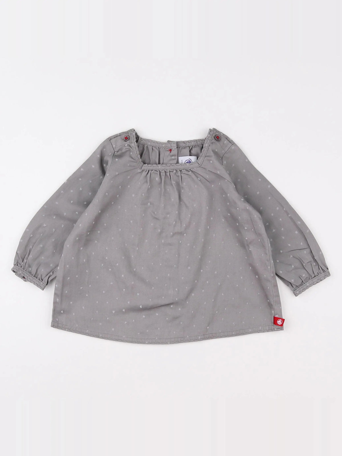 Petit Bateau - blouse taupe - 12 mois