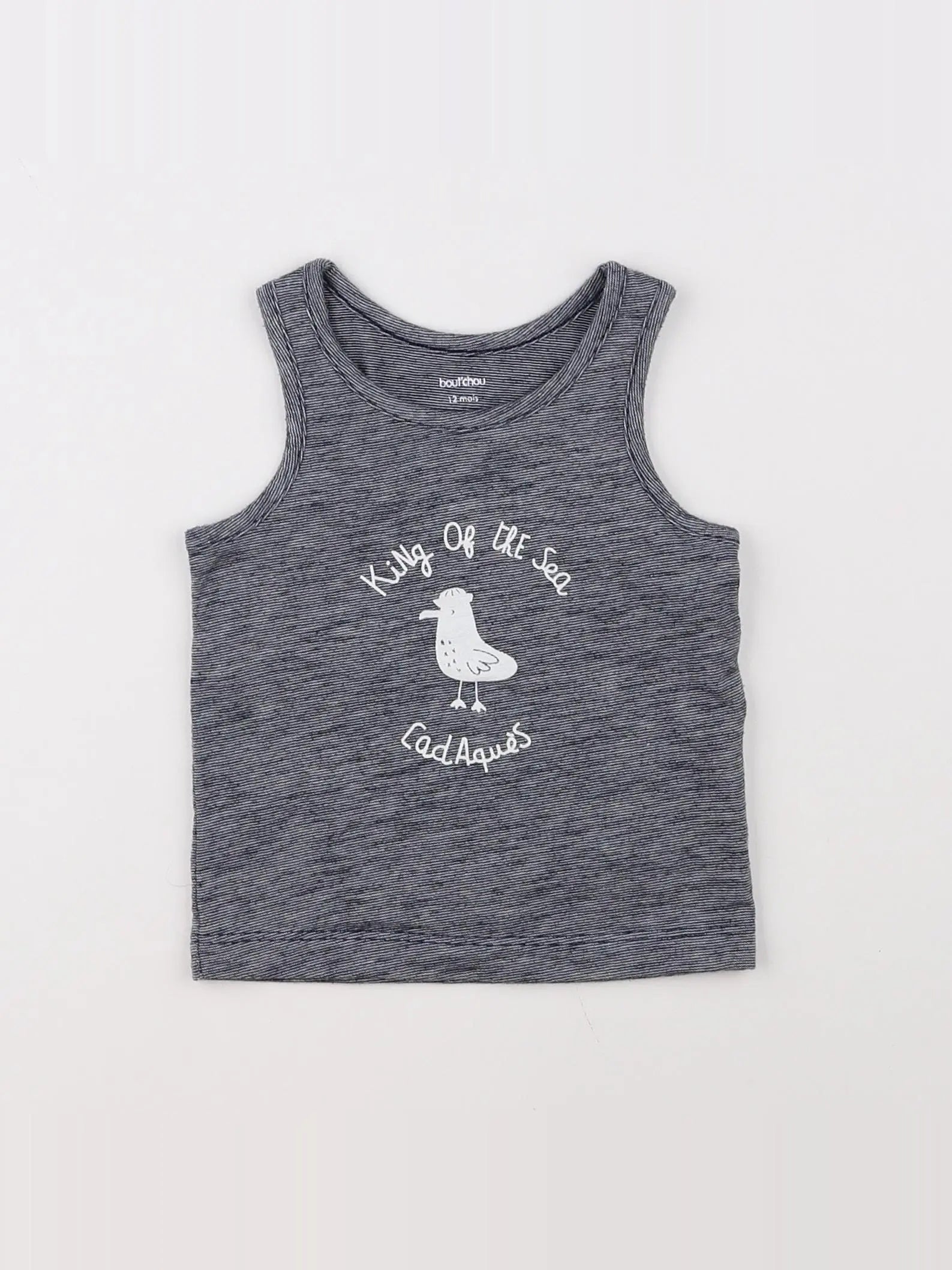 Boutchou - débardeur bleu, blanc - 12 mois