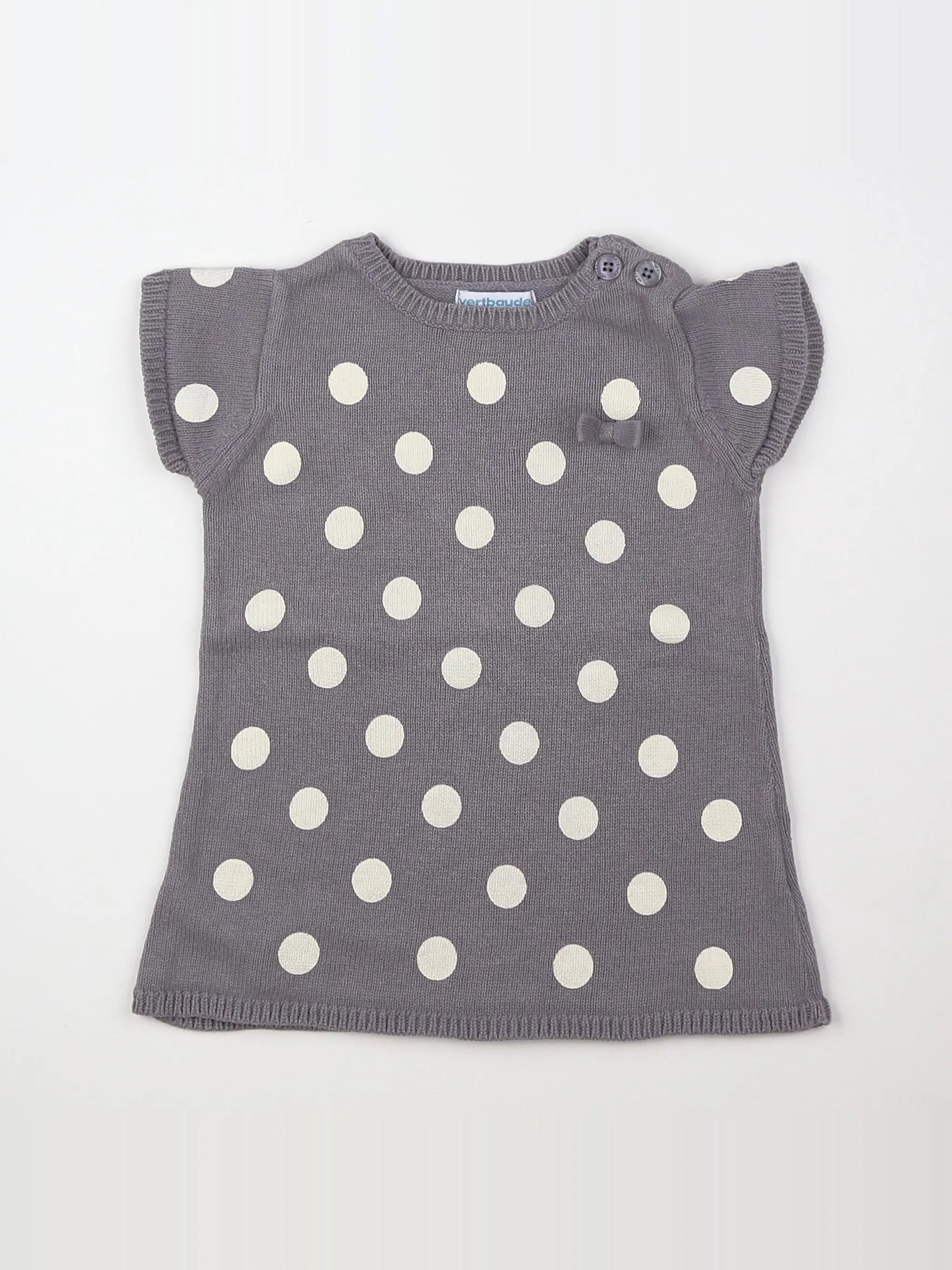 Vertbaudet - robe gris - 6 mois