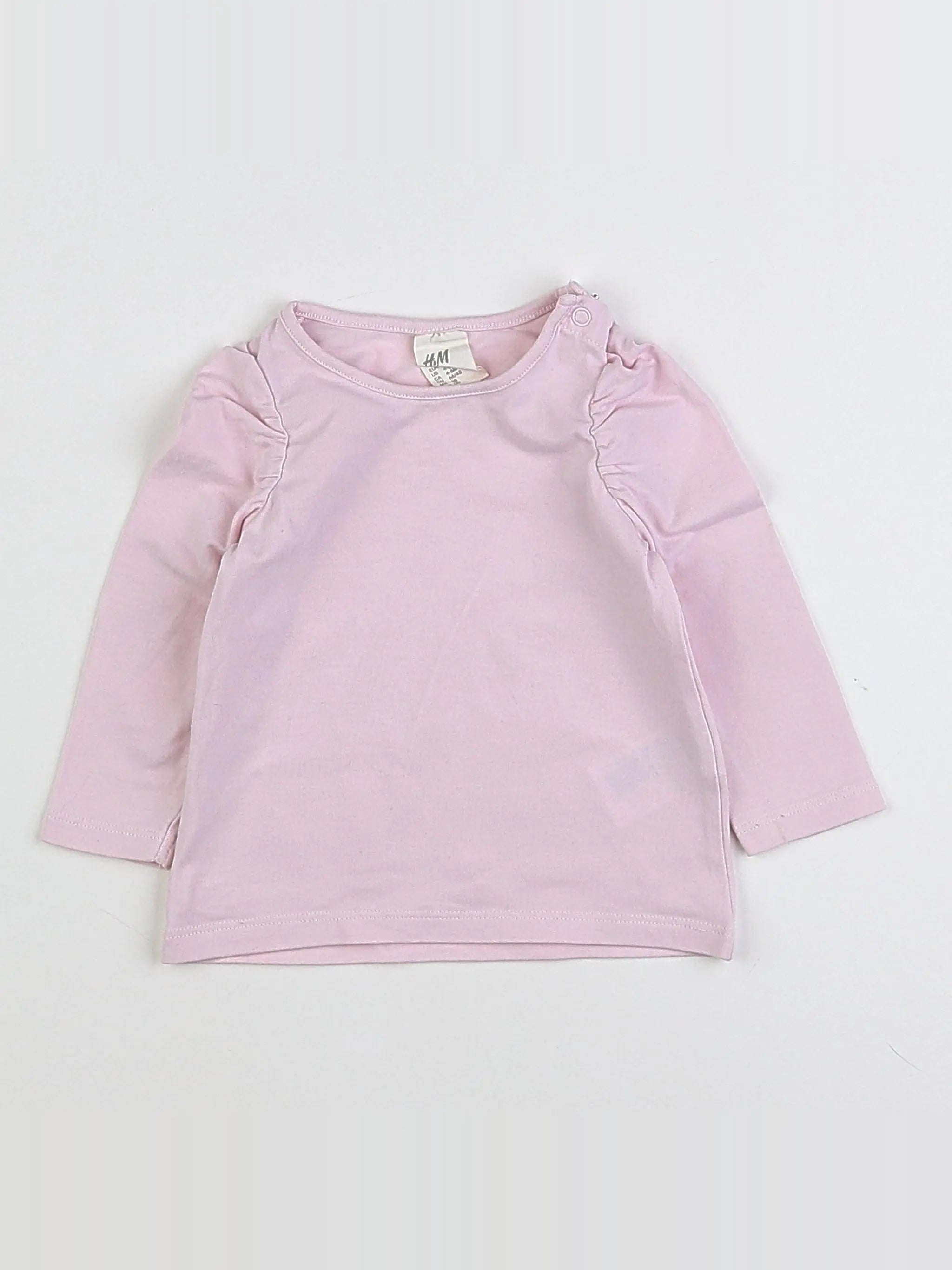 H&M - tee-shirt rose - 6 mois
