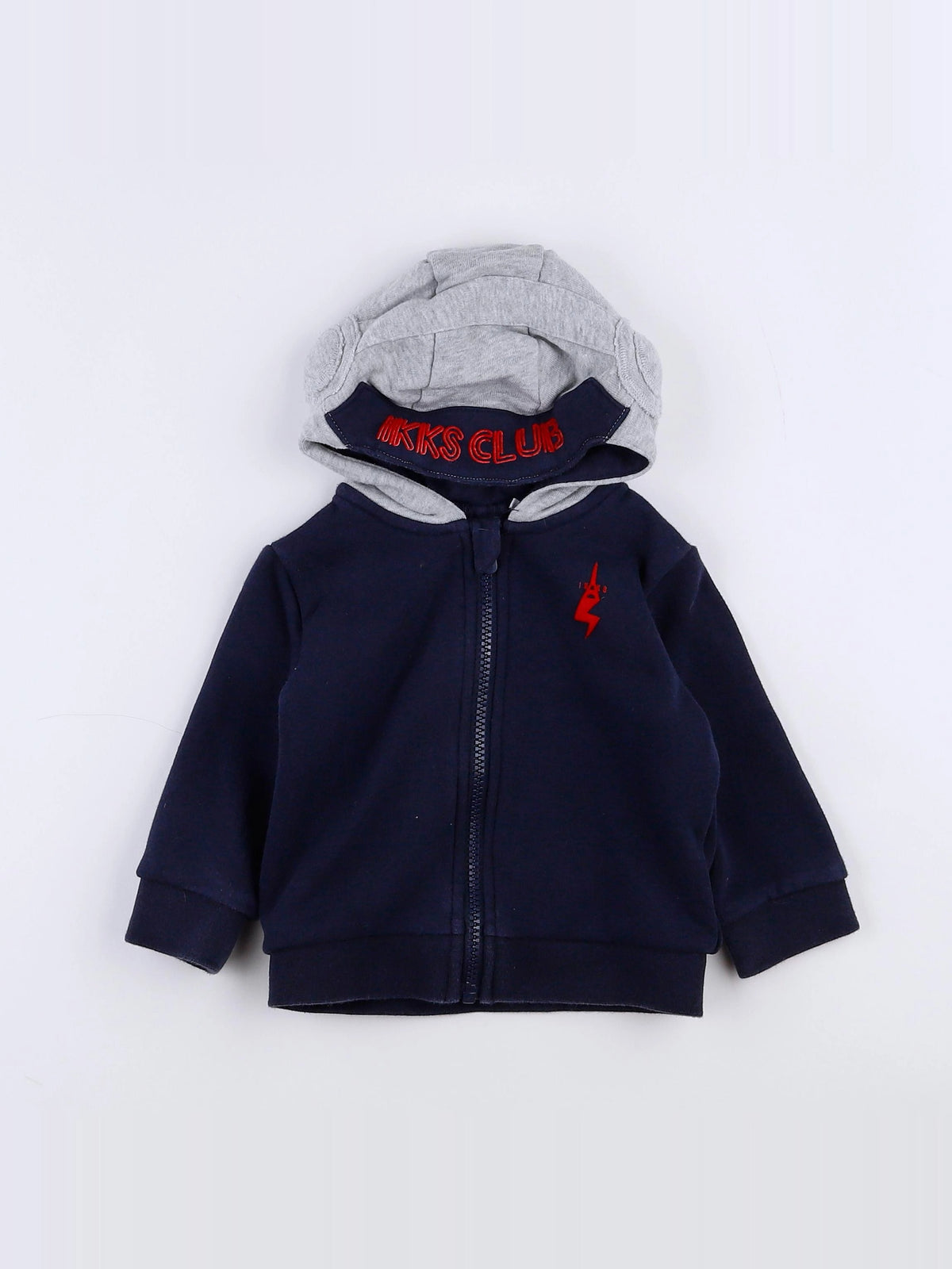 IKKS - sweat bleu, gris - 12 mois