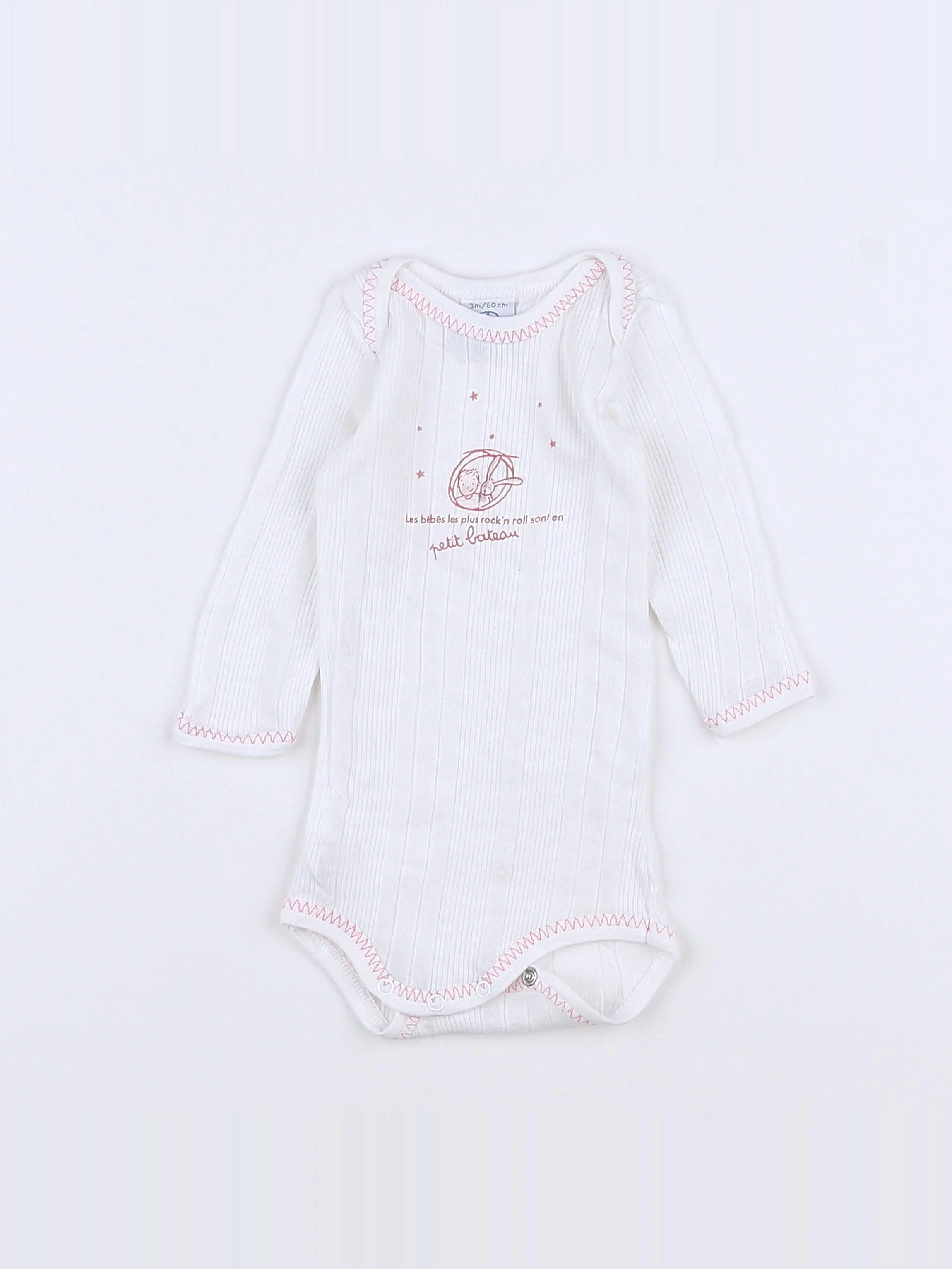 Petit Bateau - body blanc - 3 mois