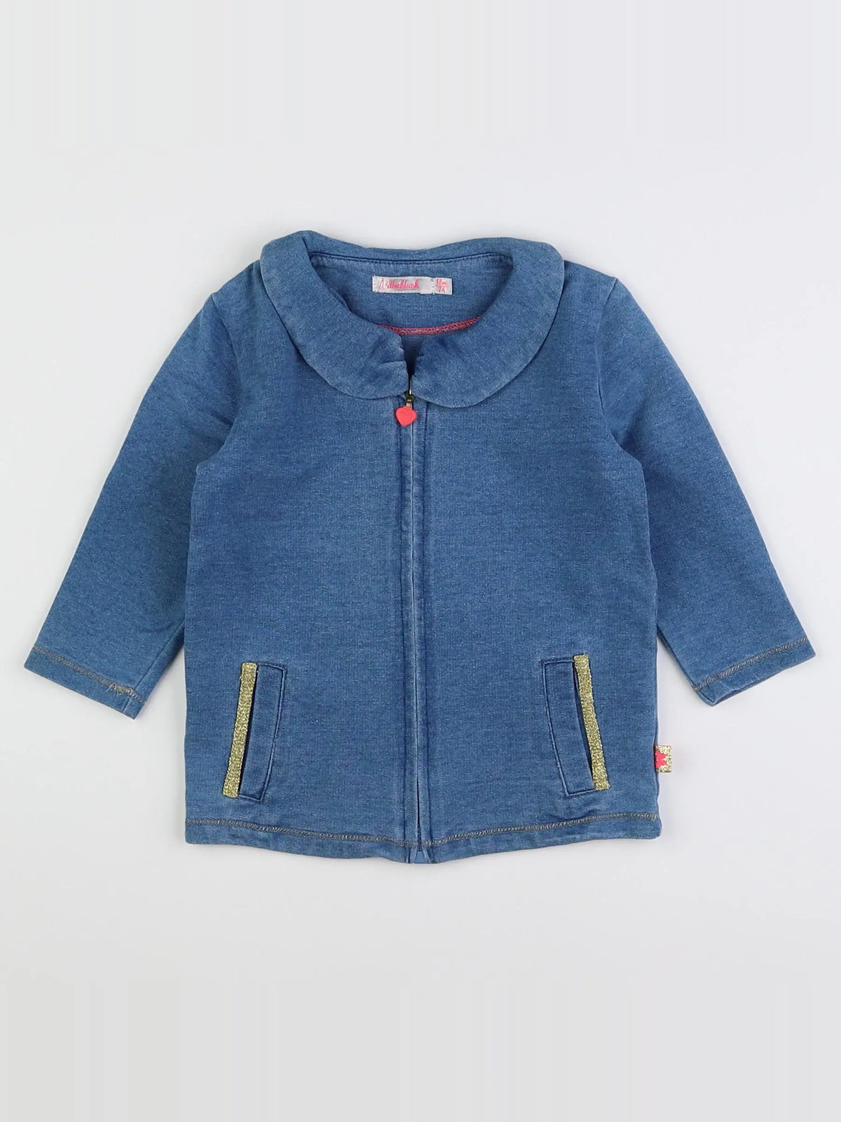 Billie Blush - sweat bleu - 12 mois