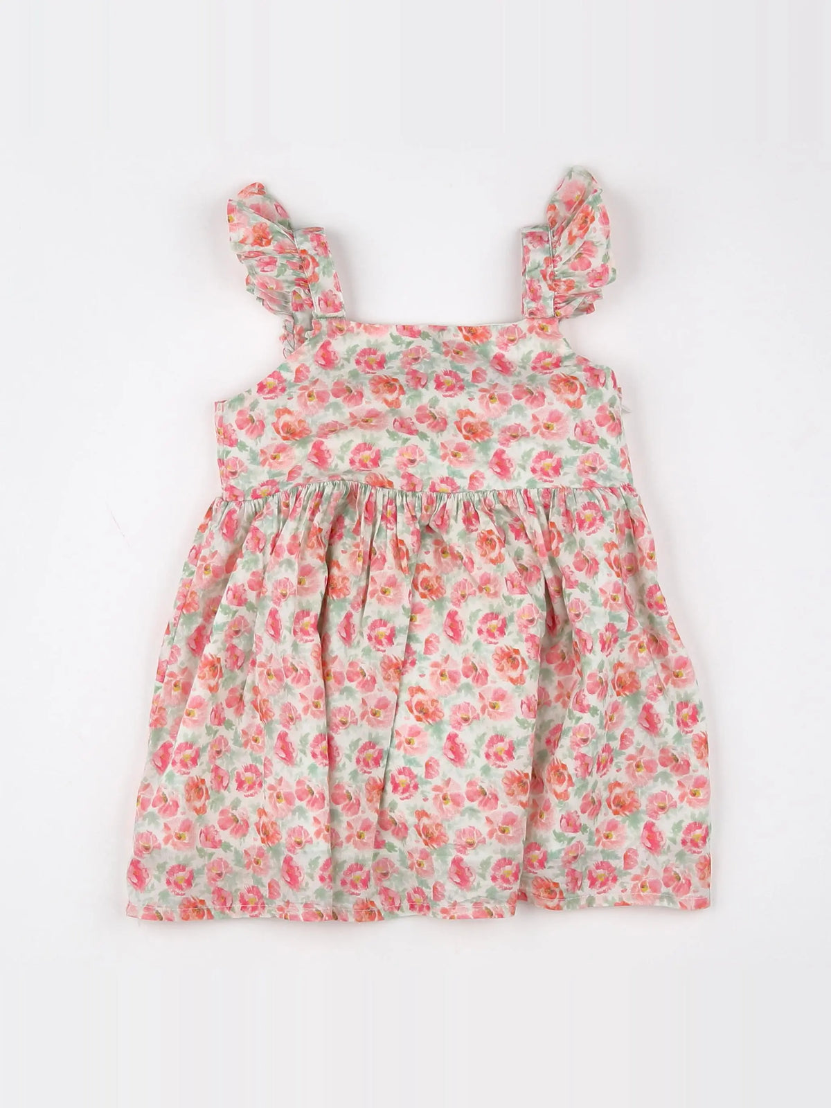Vertbaudet - robe rose, blanc - 2 ans