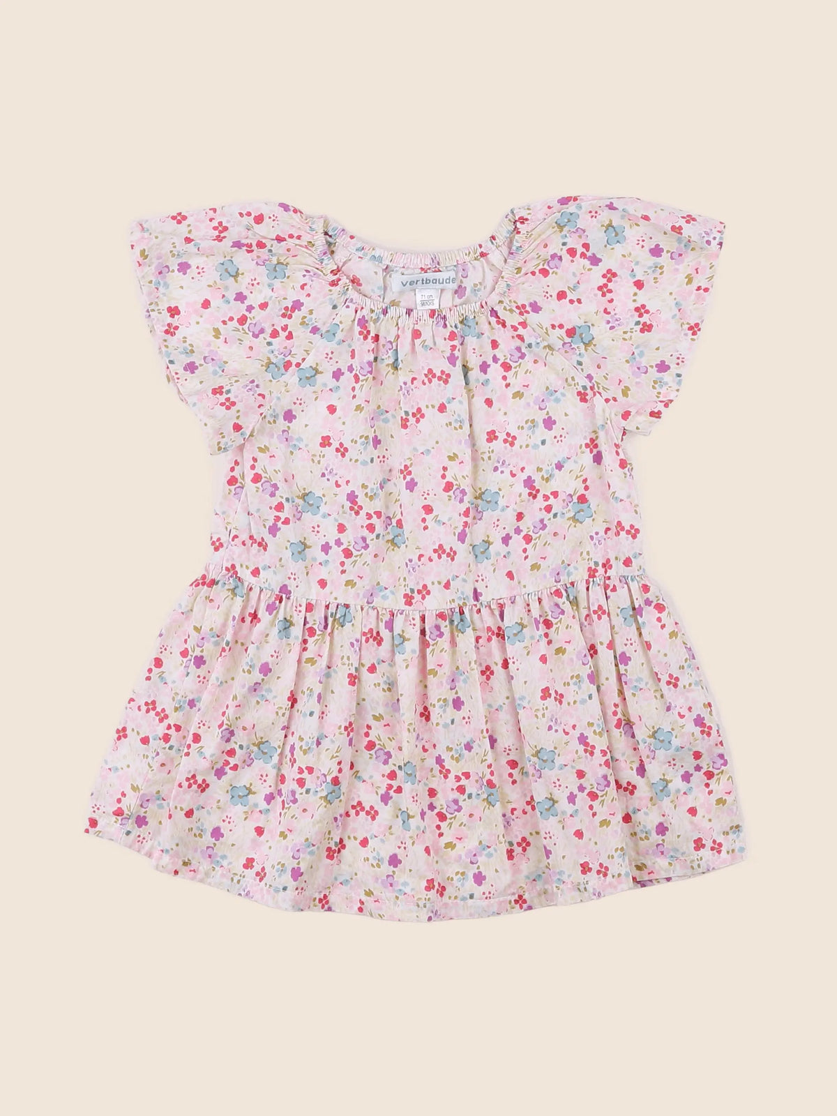 Vertbaudet - robe multicolore - 9 mois