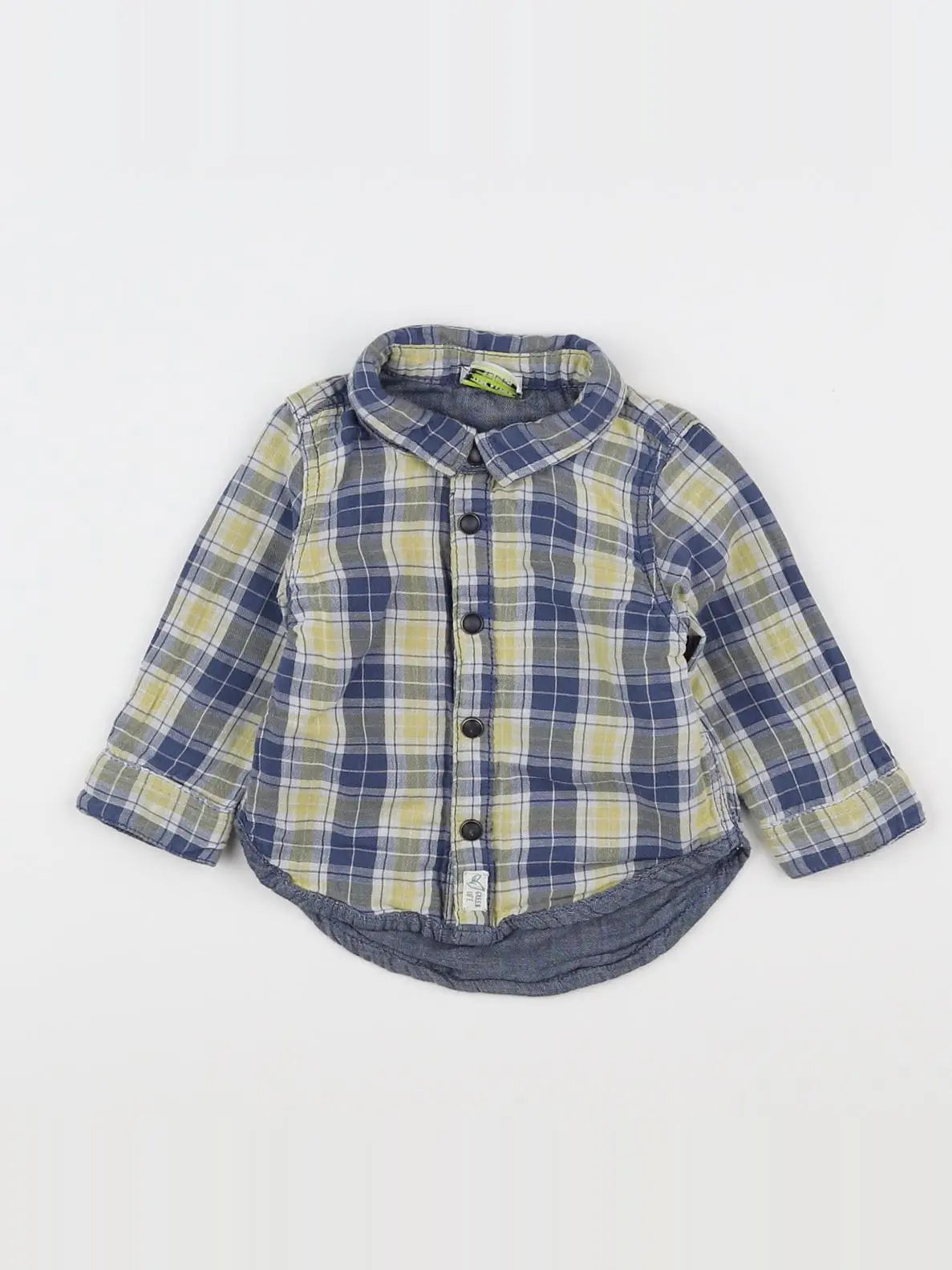 Tape à l'oeil - chemise bleu, jaune - 6 mois