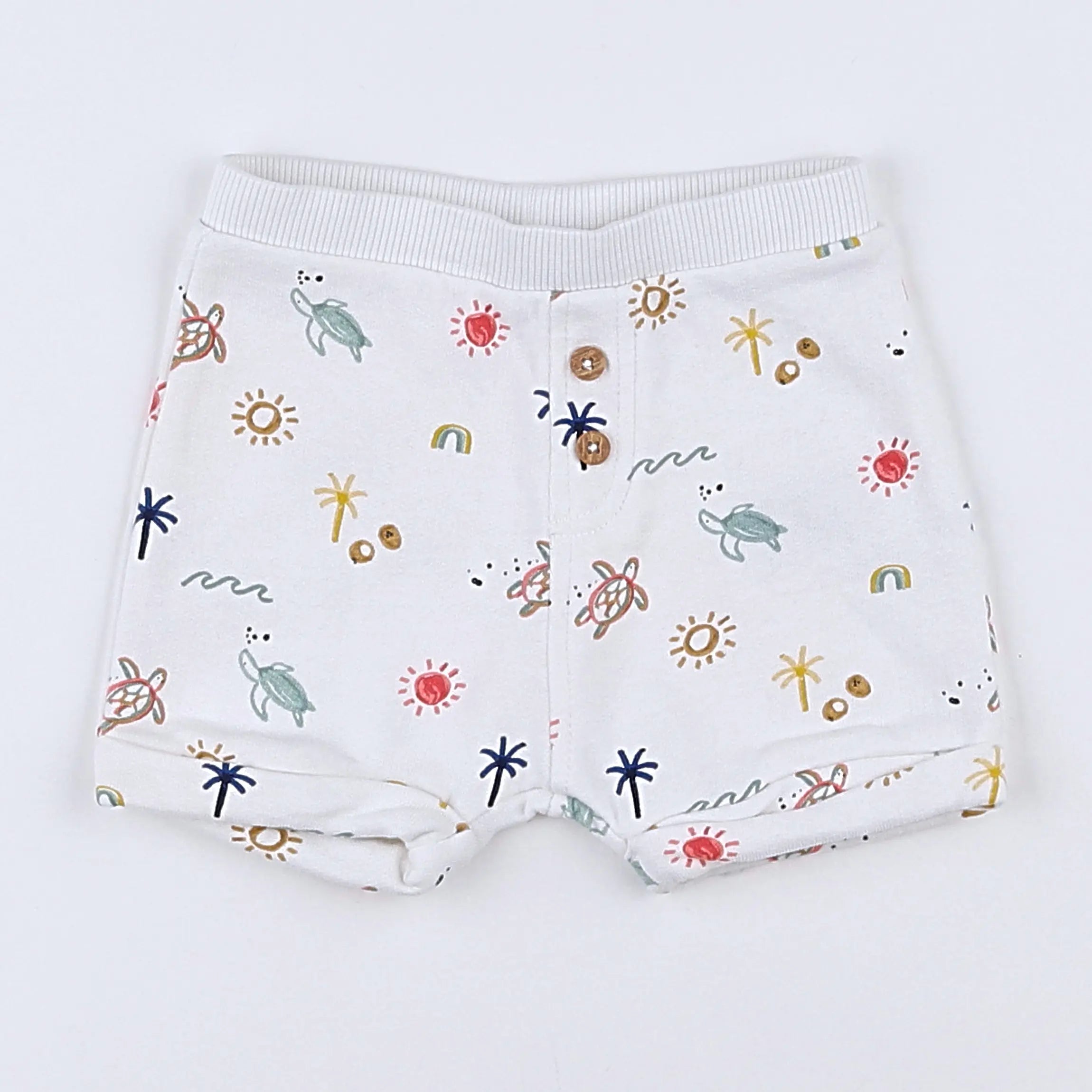 Vertbaudet - short blanc, multicolore - 3 mois