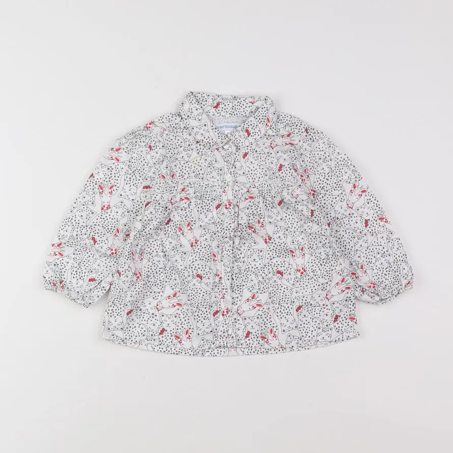 Vertbaudet - blouse blanc, gris - 12 mois