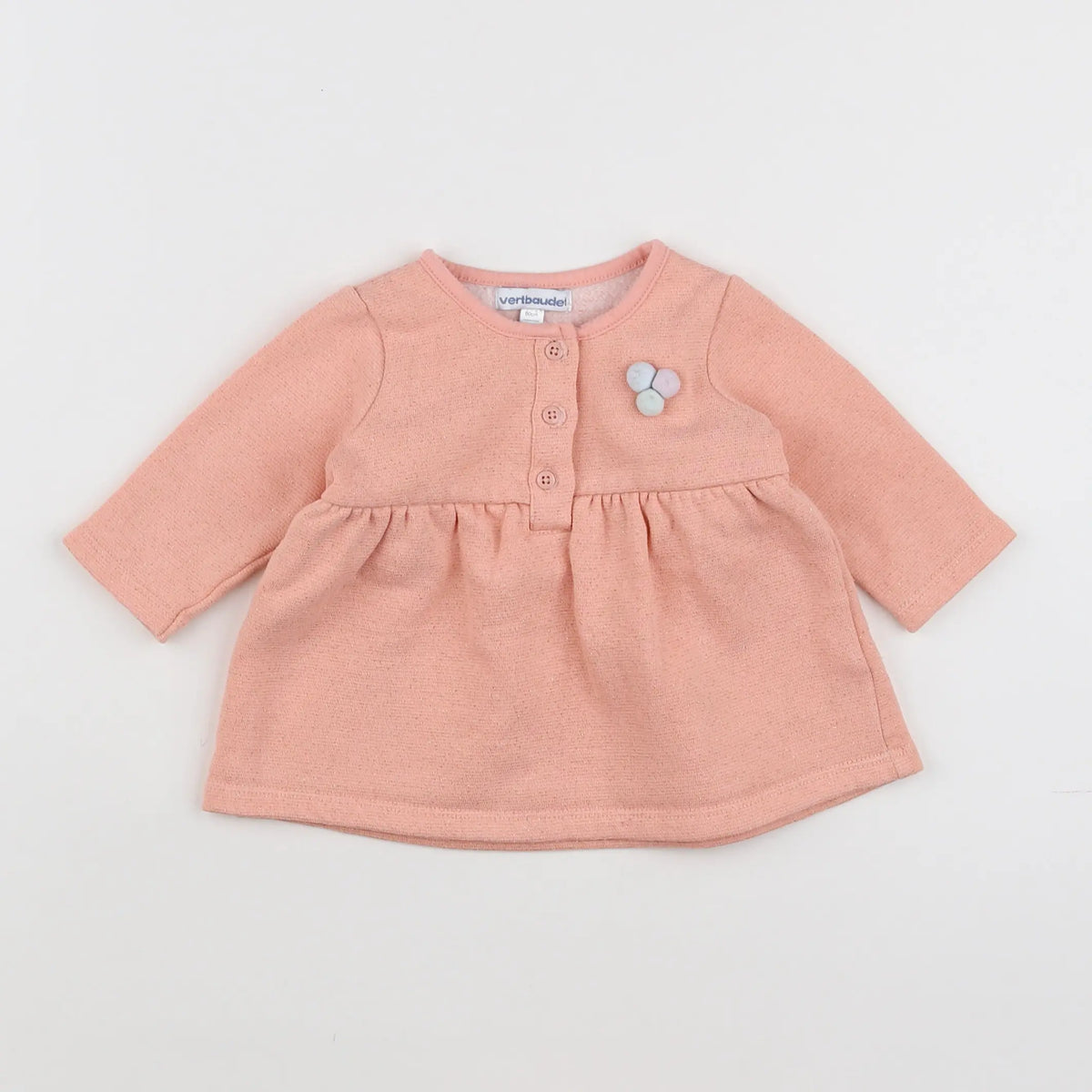 Vertbaudet - robe rose, orange - 3 mois