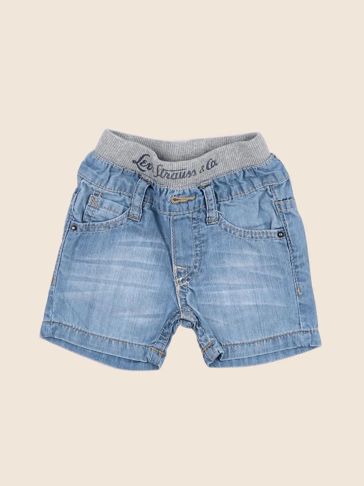 Levi's - short bleu, gris - 3 mois