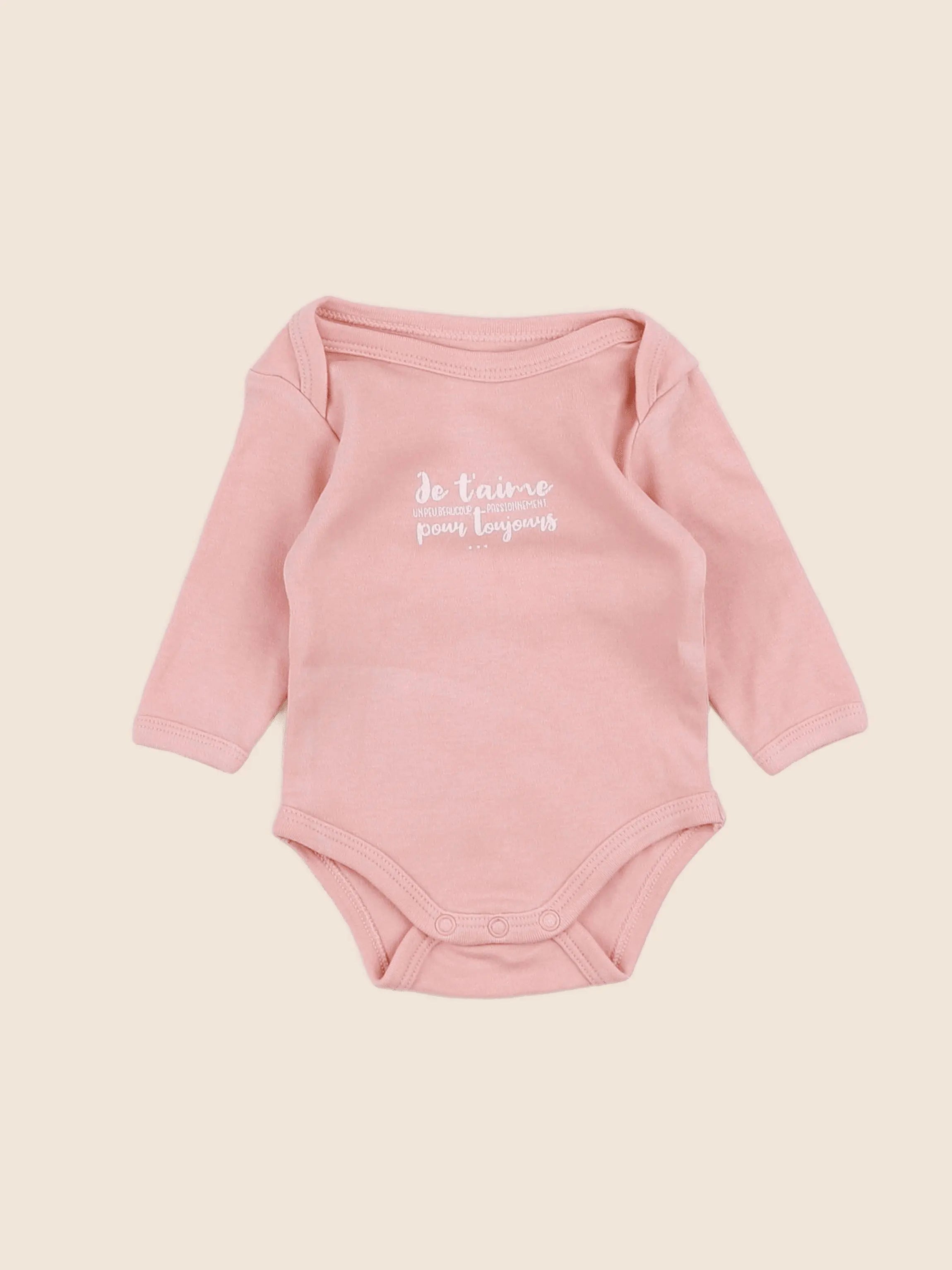 Vertbaudet - body rose - 1 mois