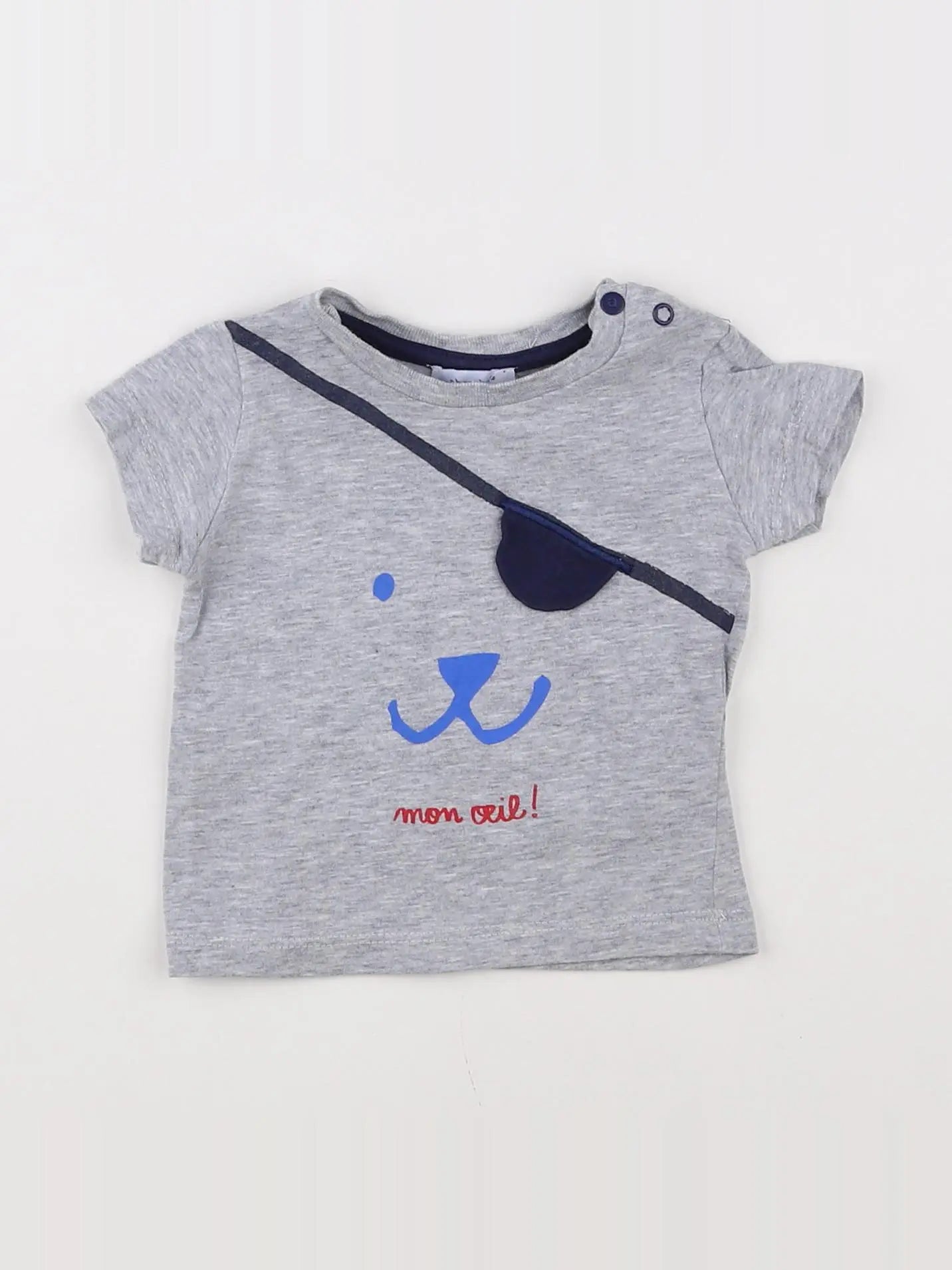 Absorba - tee-shirt gris, bleu - 3 mois