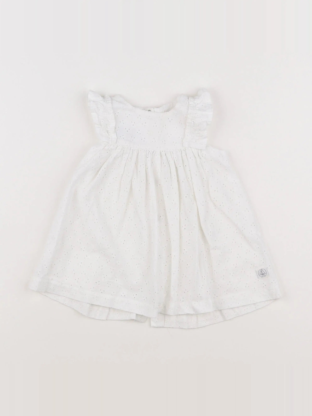 Petit Bateau - robe blanc - 12 mois