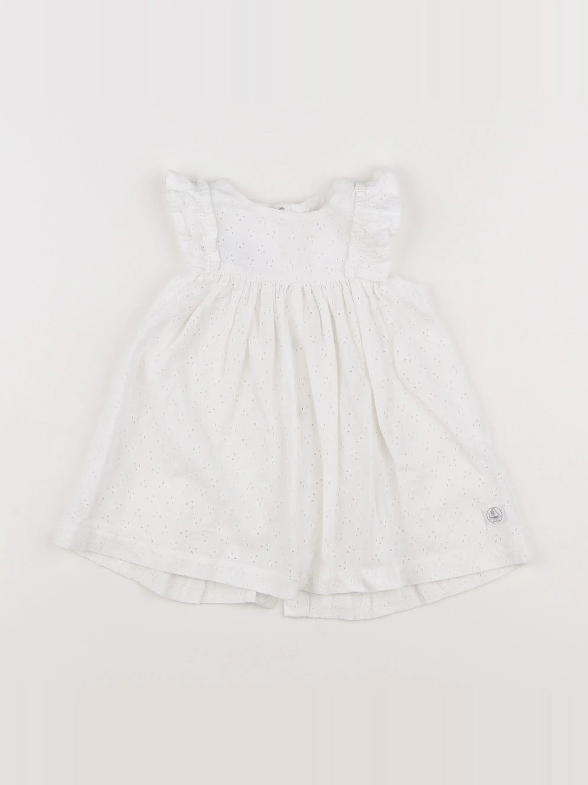 Petit Bateau - robe blanc - 12 mois