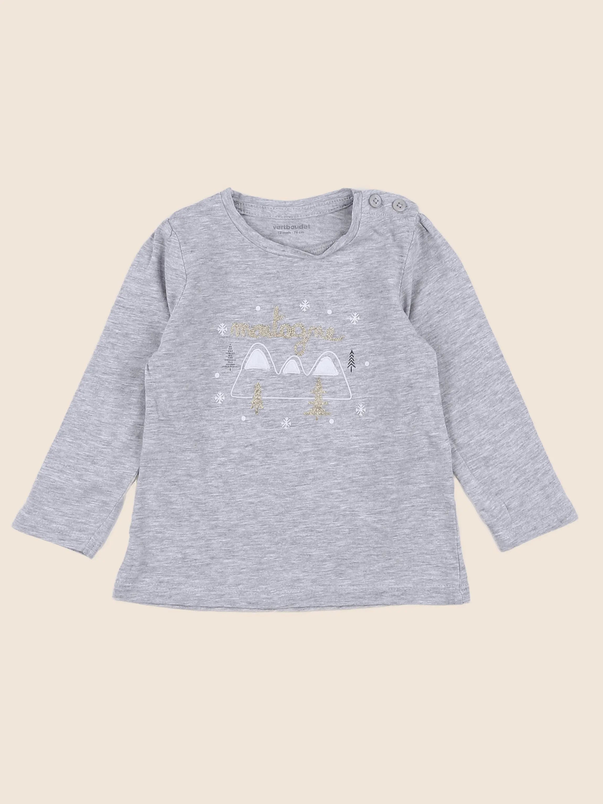 Vertbaudet - tee-shirt gris - 12 mois