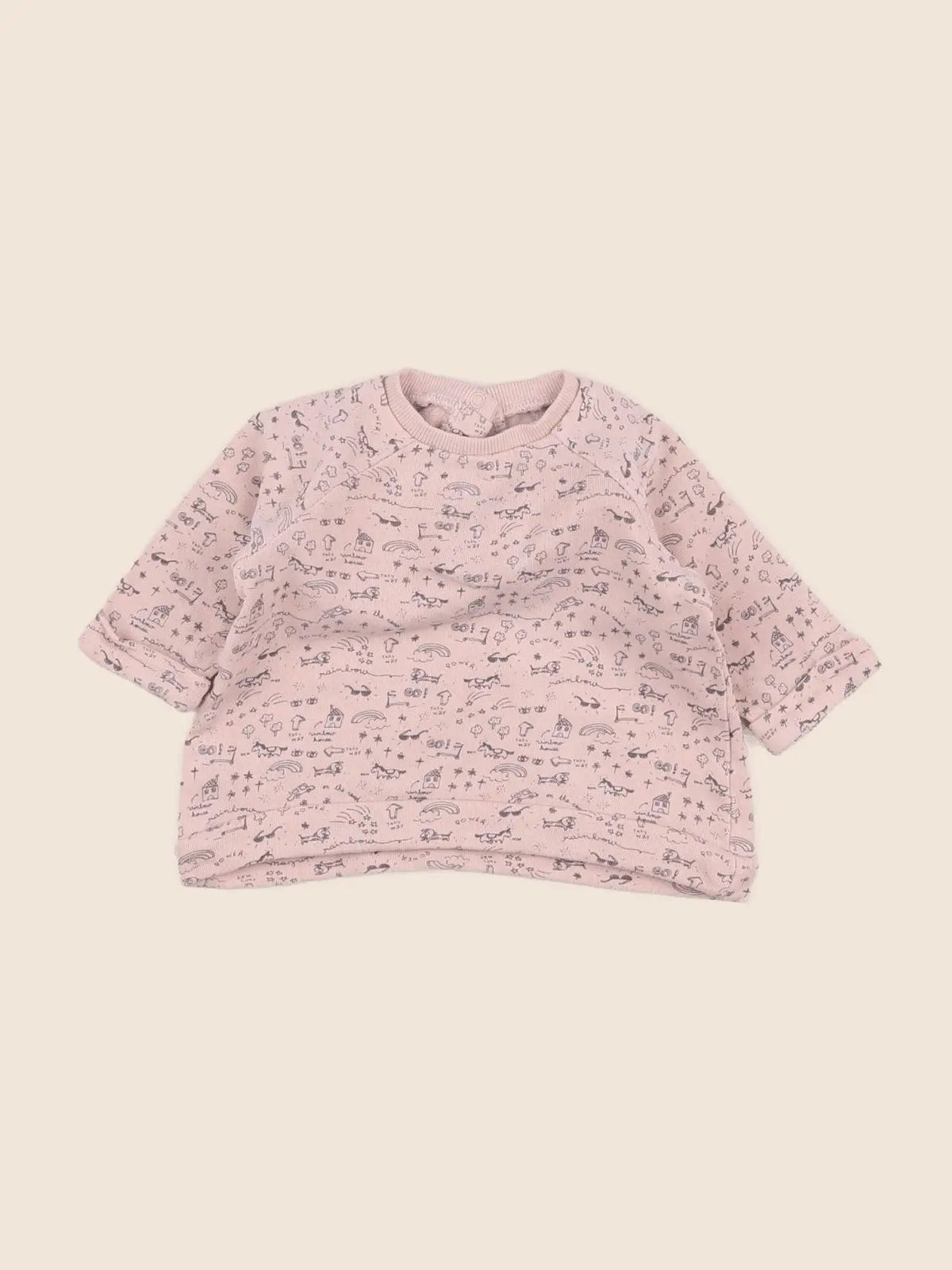 Vertbaudet - sweat rose - 3 mois