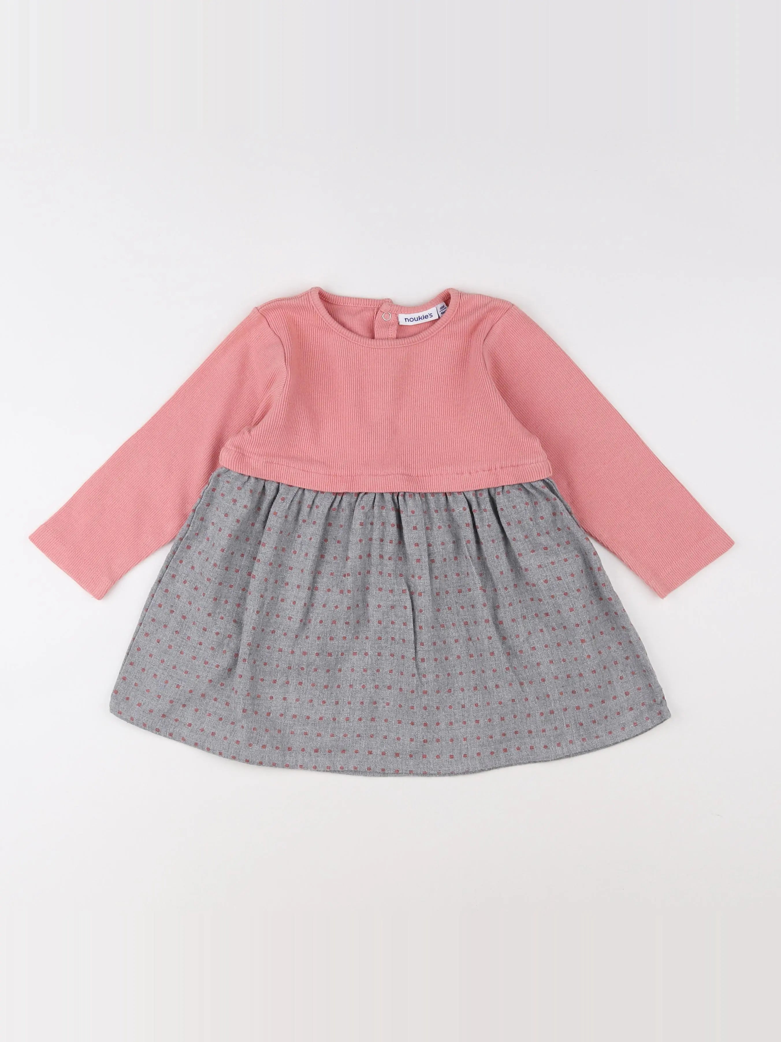 Noukie's - robe gris, rose - 18 mois