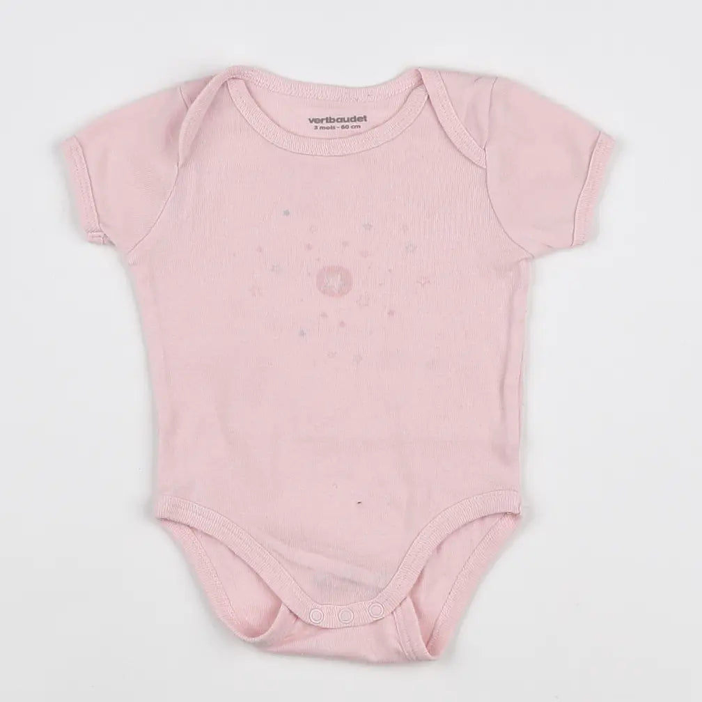 Vertbaudet - body rose - 3 mois