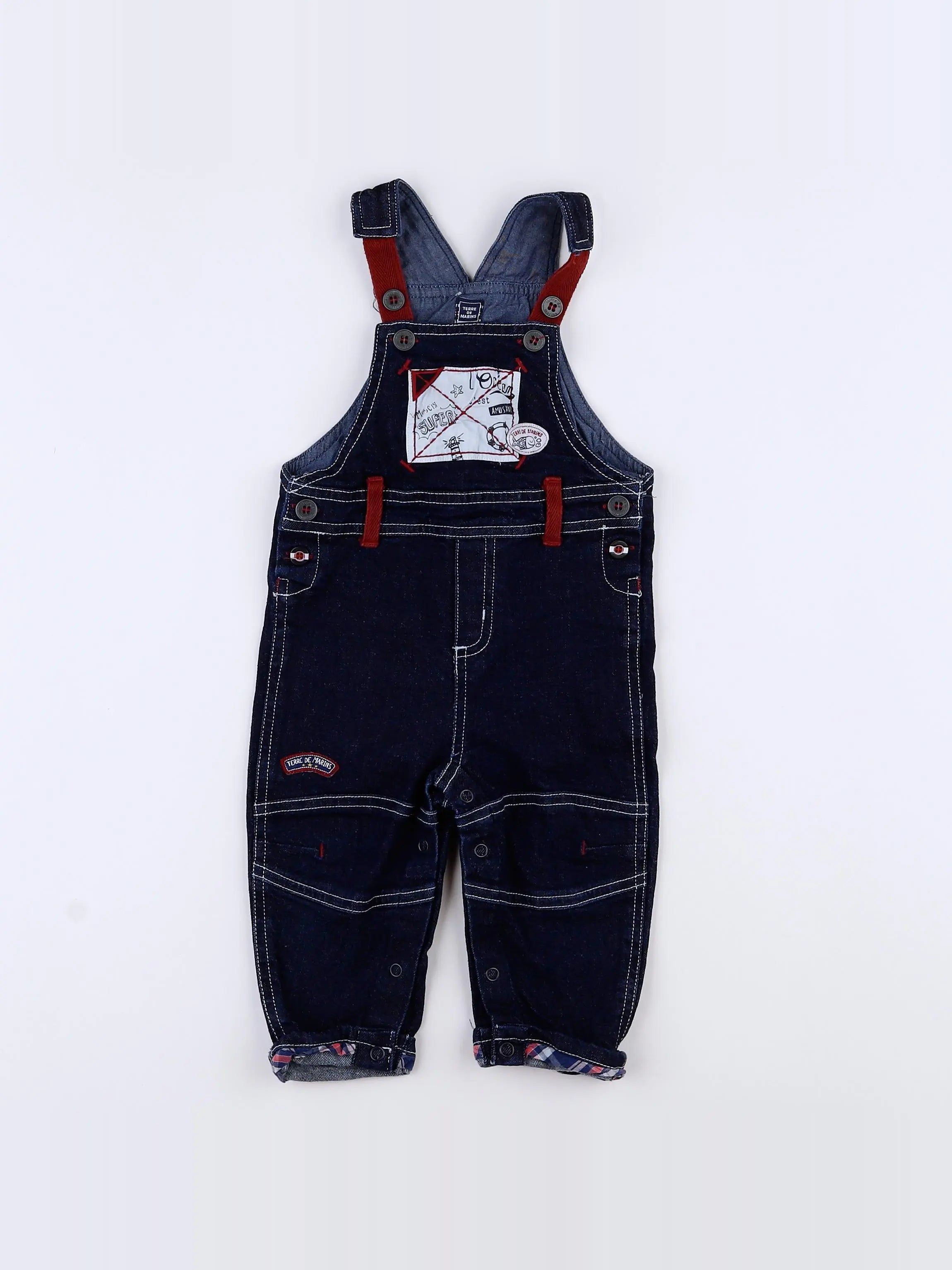 Terre de marins - salopette bleu - 12 mois