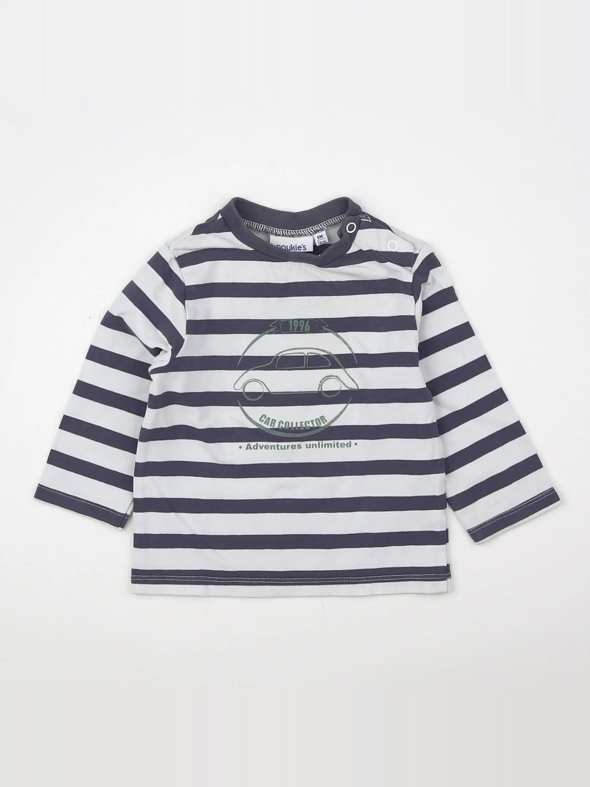 Noukie's - tee-shirt blanc, bleu - 9 mois
