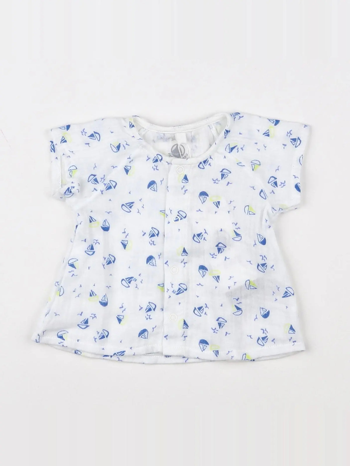 Petit Bateau - blouse blanc (état neuf) - 3 mois